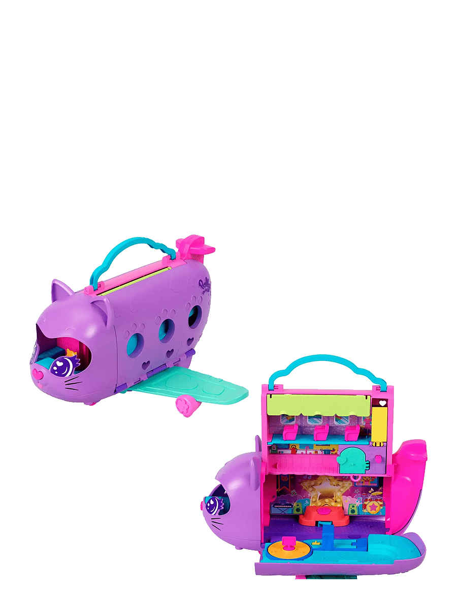 Polly Pocket - Kitty Airways Playset with 2 Micro Dolls and Pet, Airplane Travel Toy with Accessories - mängukomplektid - multicolor - 0