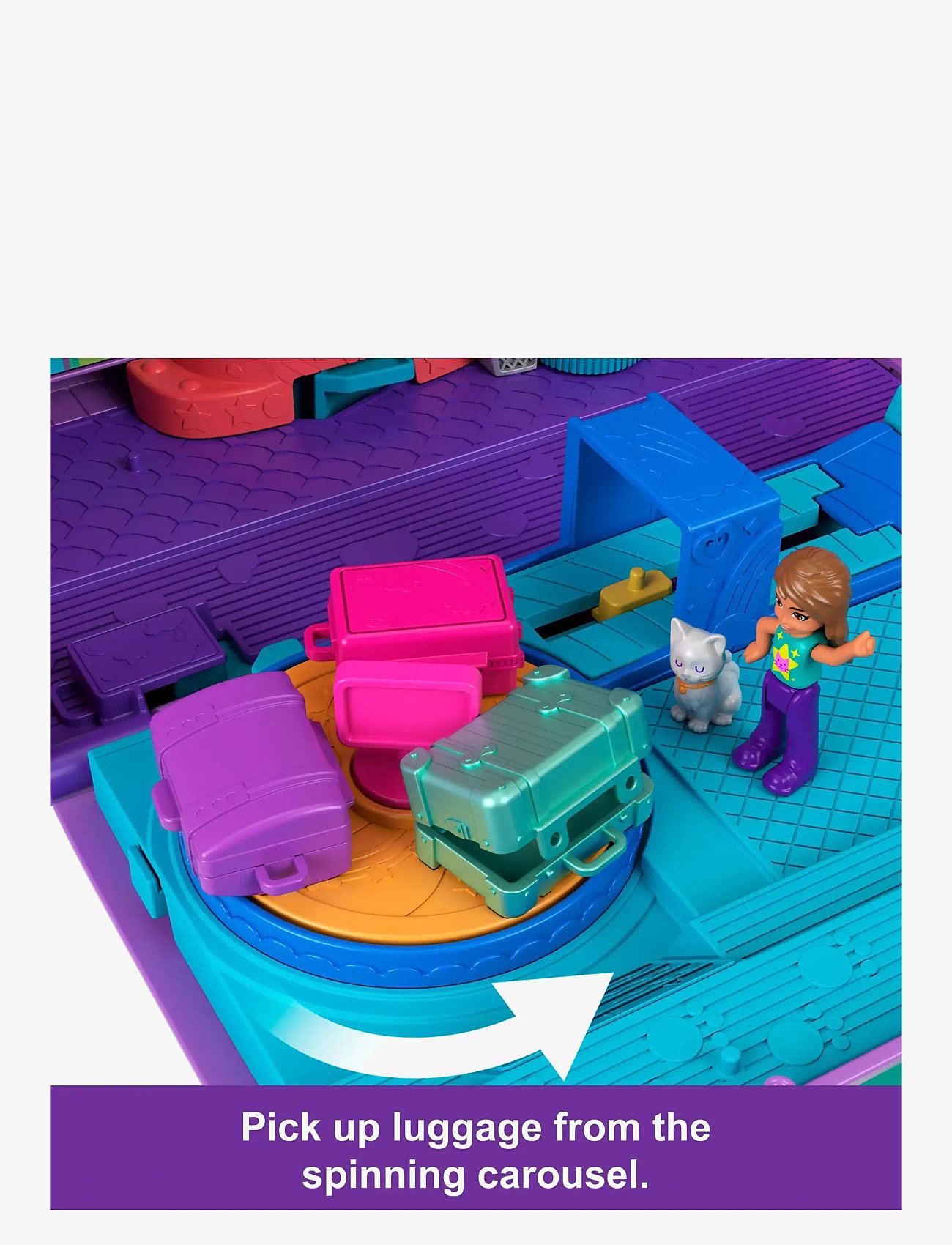 Polly Pocket - Kitty Airways Playset with 2 Micro Dolls and Pet, Airplane Travel Toy with Accessories - spiel-sets - multicolor - 5