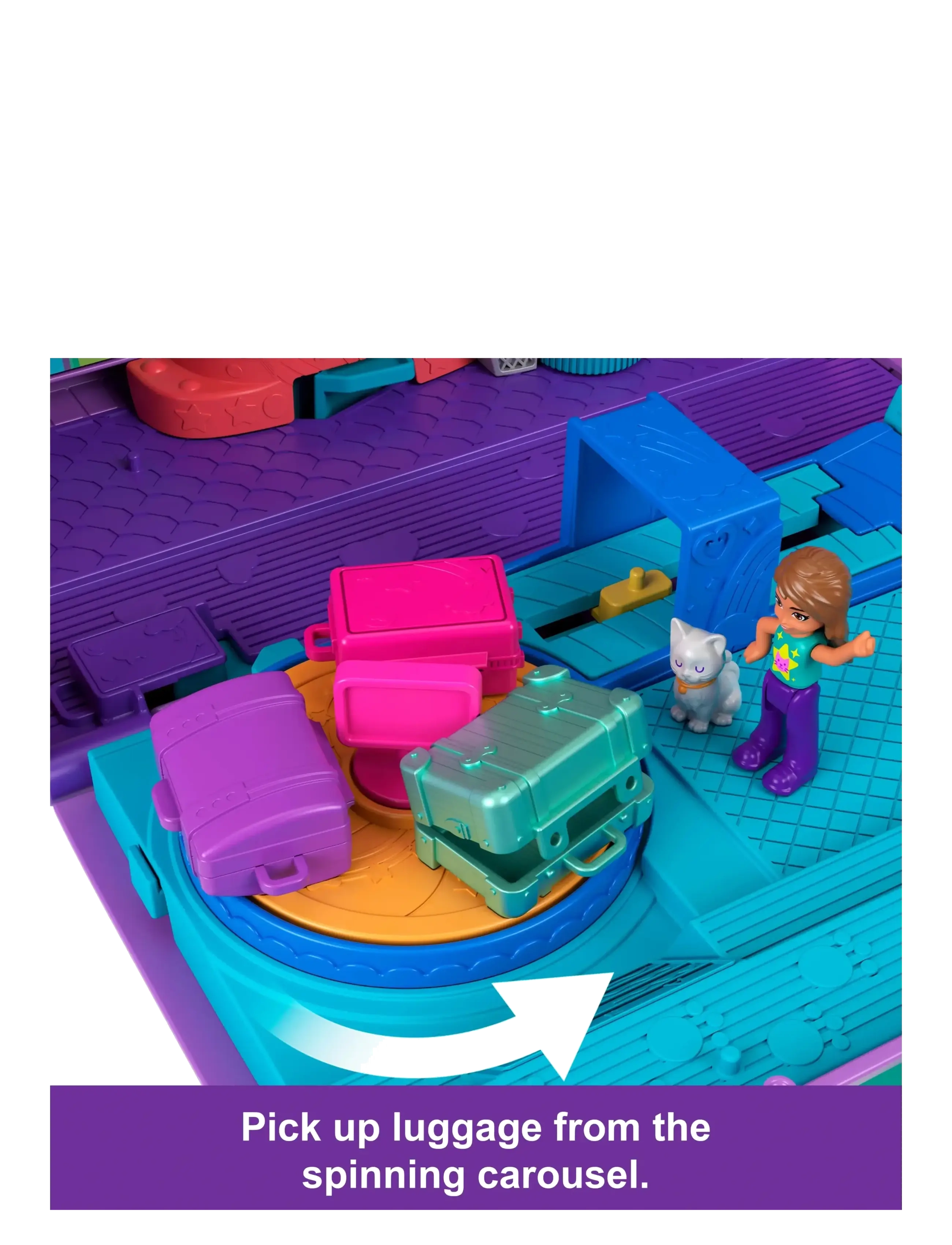 Polly Pocket - Kitty Airways Playset with 2 Micro Dolls and Pet, Airplane Travel Toy with Accessories - legesæt - multicolor - 5