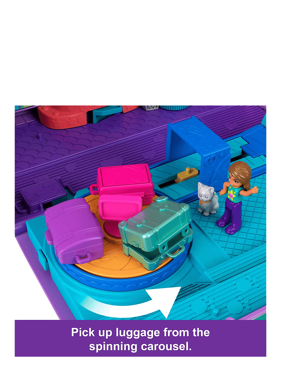 Polly Pocket - Kitty Airways Playset with 2 Micro Dolls and Pet, Airplane Travel Toy with Accessories - mängukomplektid - multicolor - 5