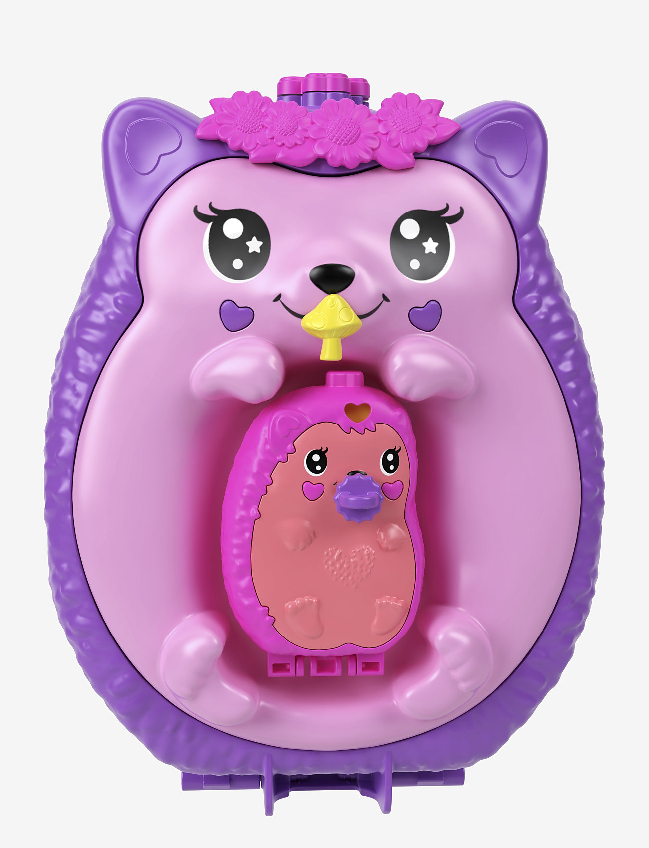 Polly Pocket - Hedgehog Mom & Baby Purse Playset with 2 Dolls & 16 Accessories Including Pets - spiel-sets - multi color - 3
