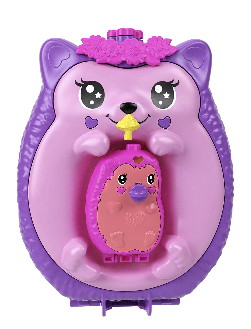 Polly Pocket - Hedgehog Mom & Baby Purse Playset with 2 Dolls & 16 Accessories Including Pets - spiel-sets - multi color - 3