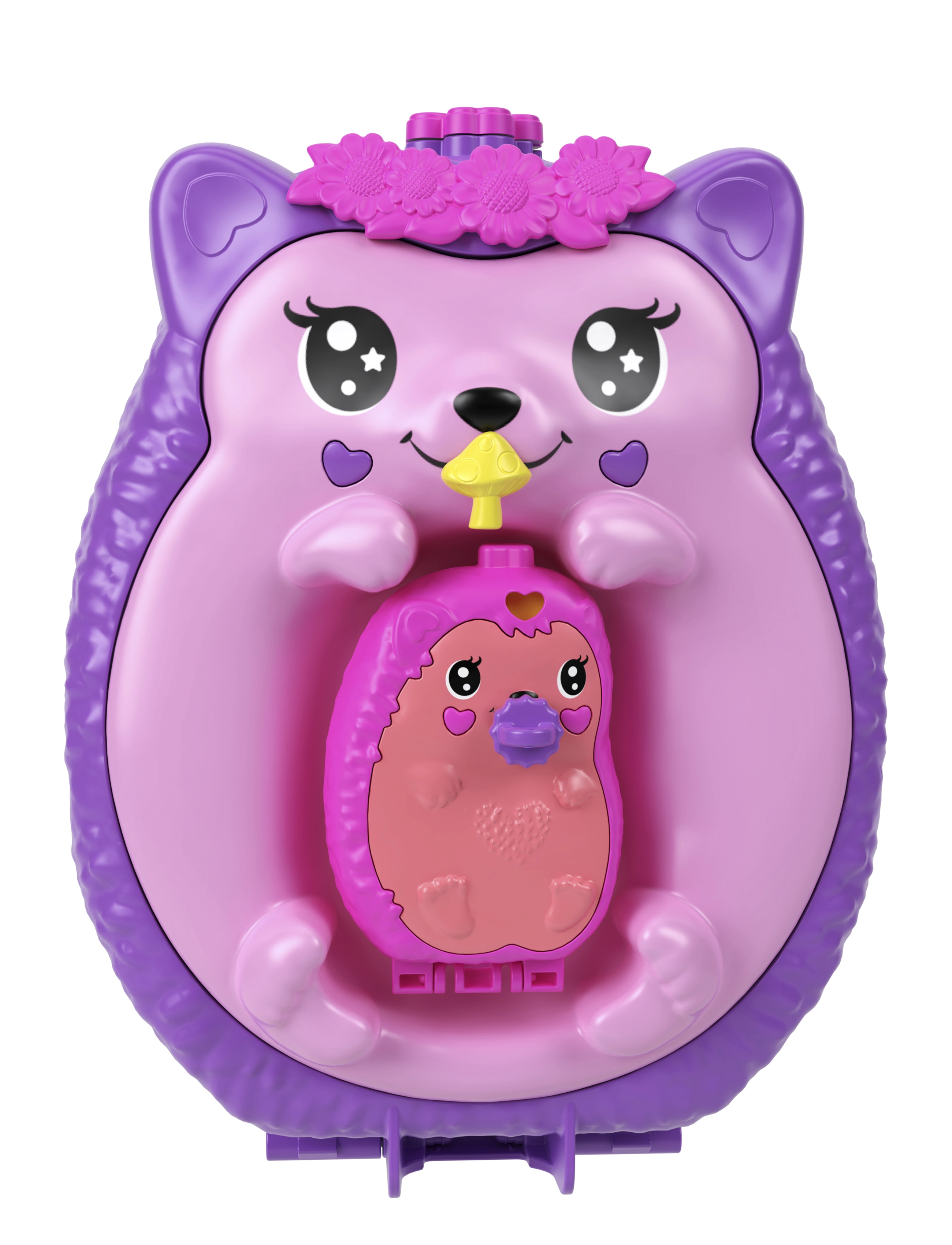 Polly Pocket - Hedgehog Mom & Baby Purse Playset with 2 Dolls & 16 Accessories Including Pets - ensembles de jeux - multi color - 3