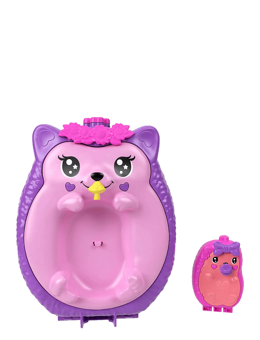 Polly Pocket - Hedgehog Mom & Baby Purse Playset with 2 Dolls & 16 Accessories Including Pets - leikfangasett - multi color - 5
