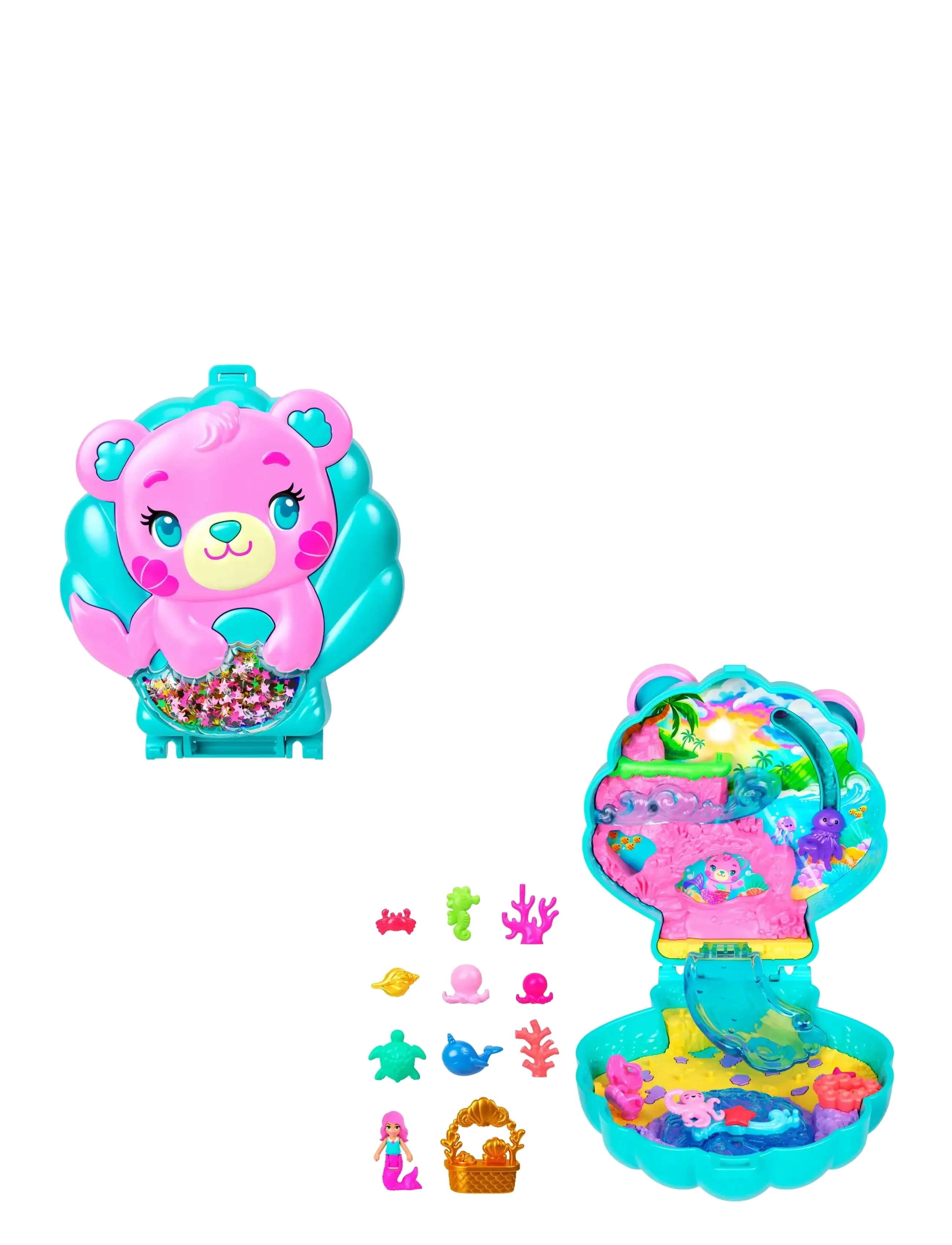 Polly Pocket Polly Pocket   ONLY Glitter Island Compact - Leksakssets & Figurer - MULTI COLOR / pink/rose