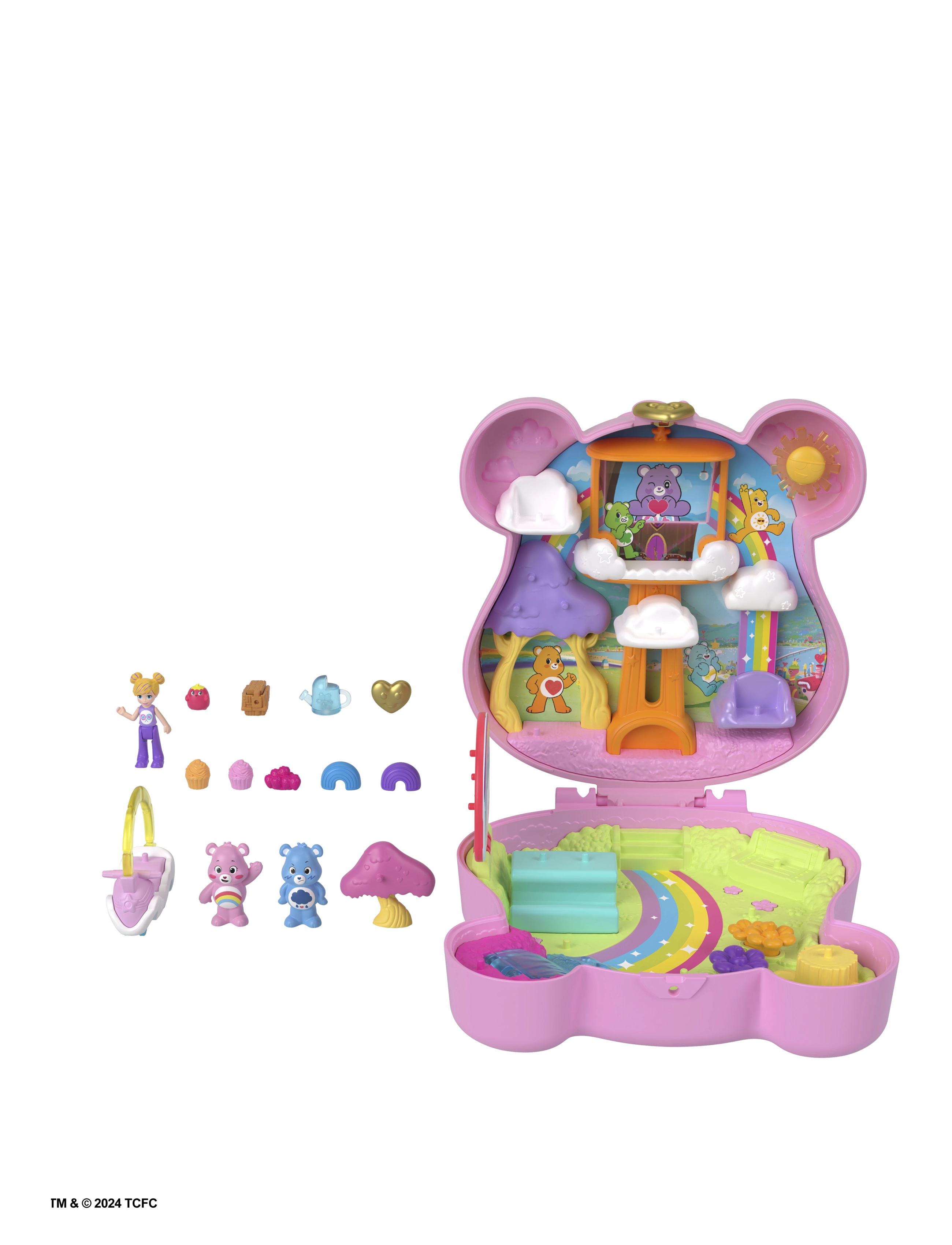 Polly Pocket - x Care Bears Dolls & Playset with Toy Car and Themed Accessories, Compact Travel Toy - lelusetit & figuurit - multi color - 2