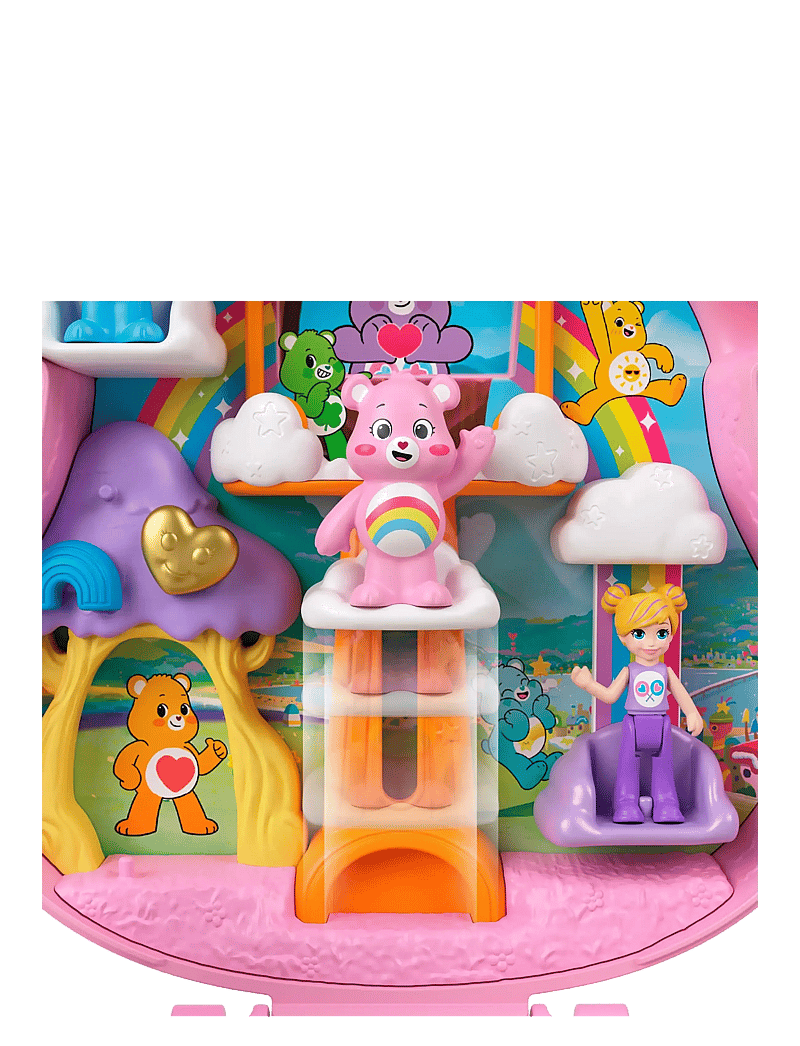 Polly Pocket - x Care Bears Dolls & Playset with Toy Car and Themed Accessories, Compact Travel Toy - mängukomplektid - multi color - 3
