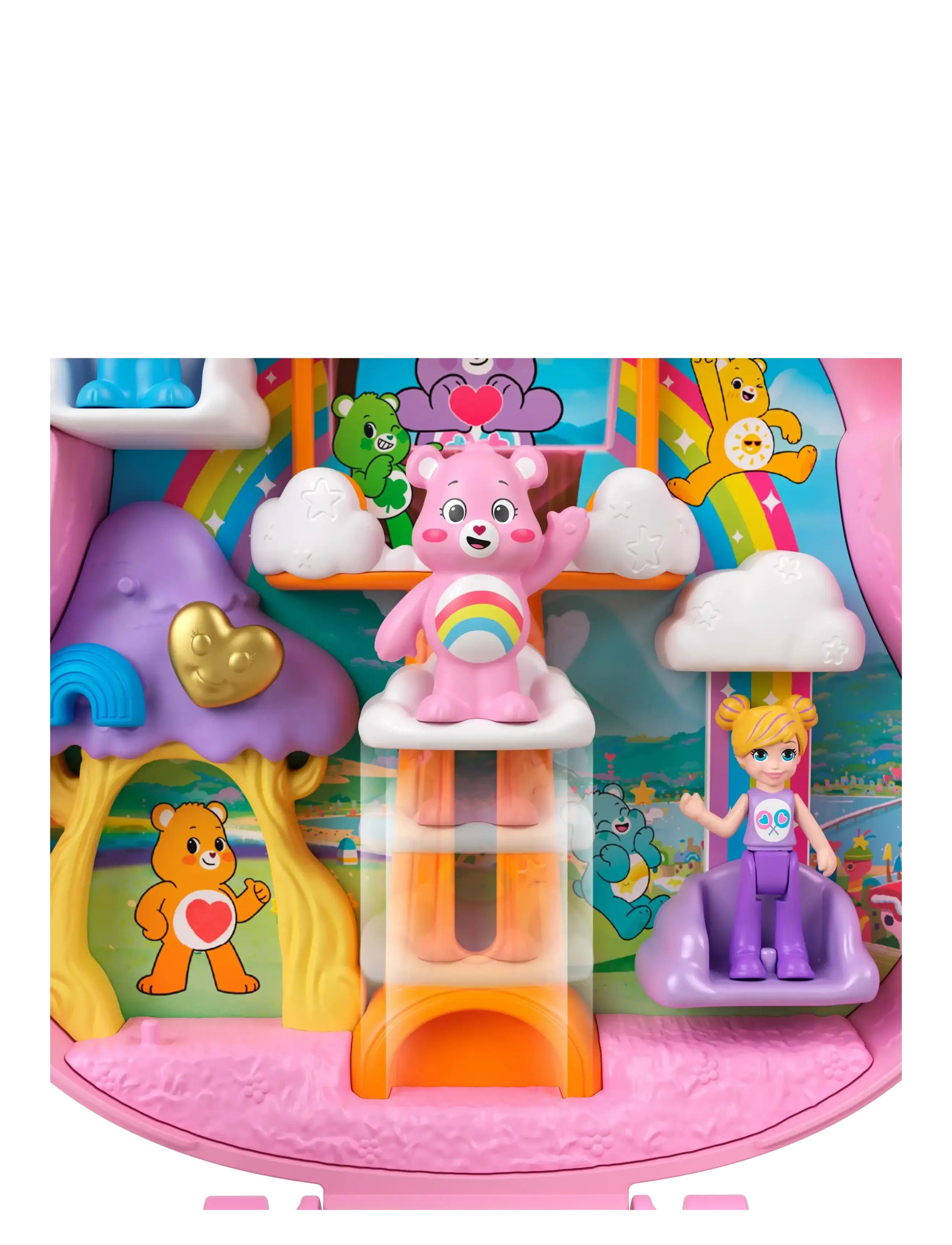 Polly Pocket - x Care Bears Dolls & Playset with Toy Car and Themed Accessories, Compact Travel Toy - lelusetit & figuurit - multi color - 3