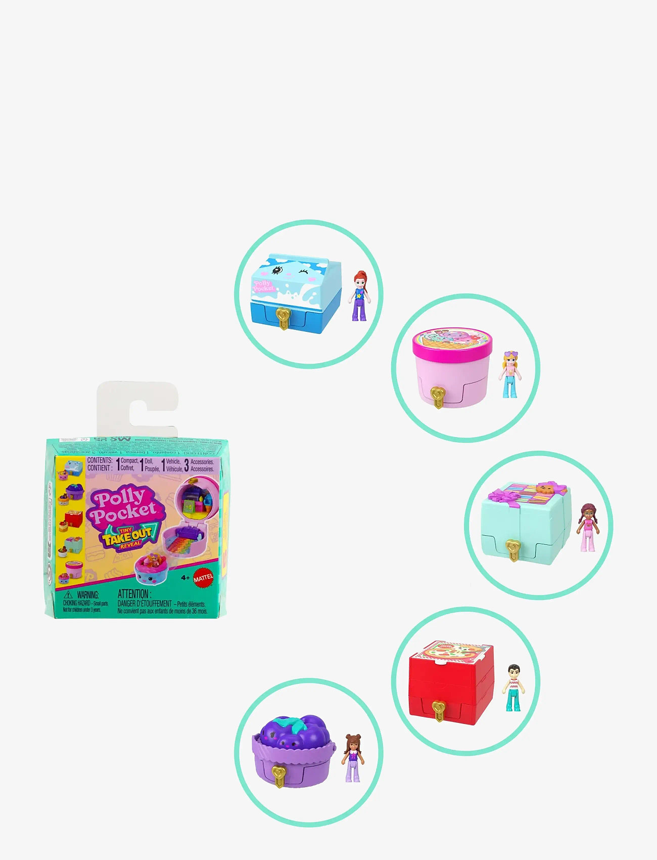 Polly Pocket - Polly Pocket  TINY TAKEOUT REVEAL ASSORTMENT - mängukomplektid - multicolor - 3