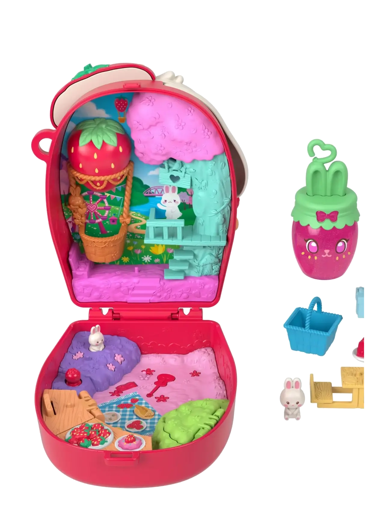Polly Pocket - Polly Pocket   Strawberry Bunny Basket Compact - legesæt - multicolor - 1