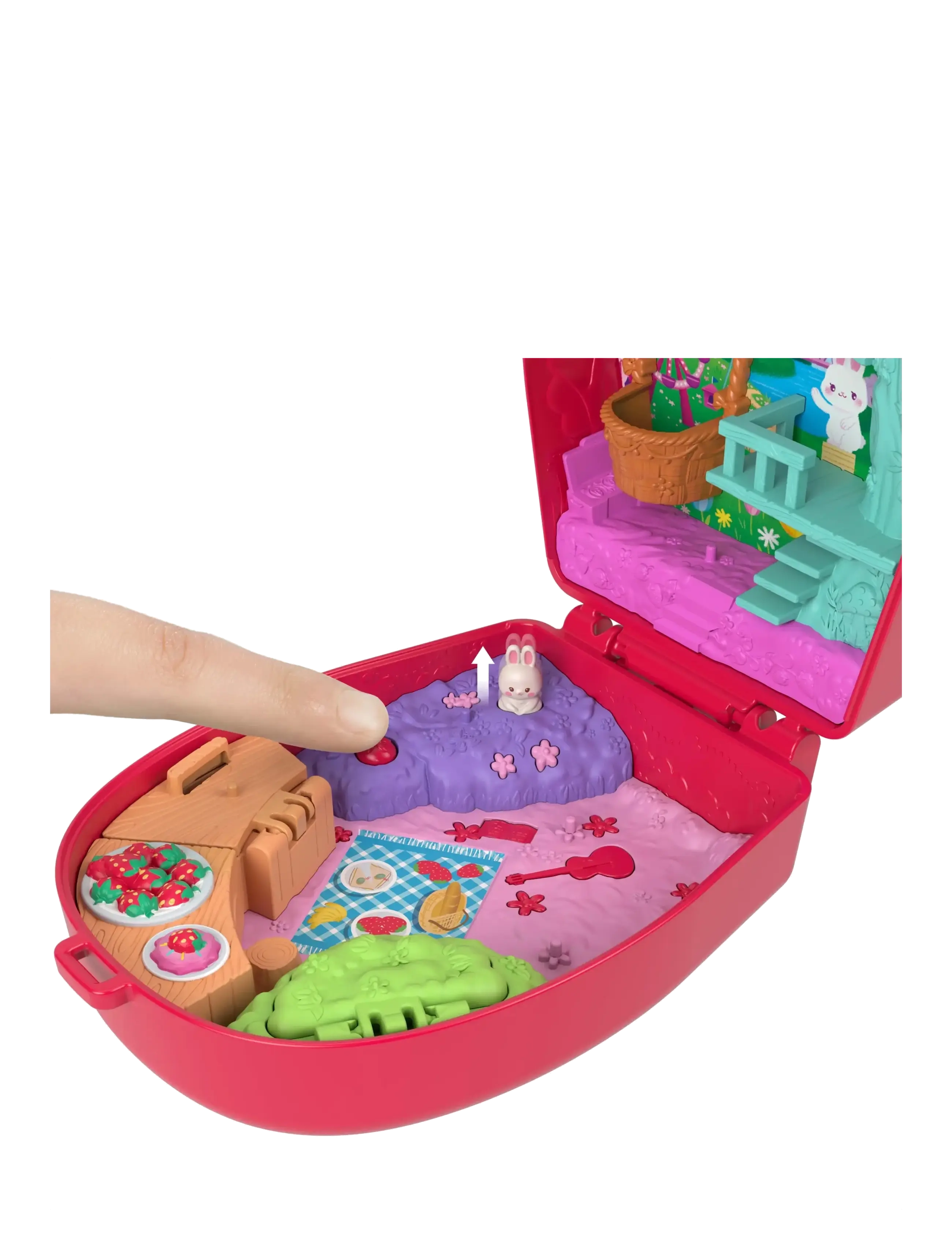 Polly Pocket - Polly Pocket   Strawberry Bunny Basket Compact - legesæt - multicolor - 3