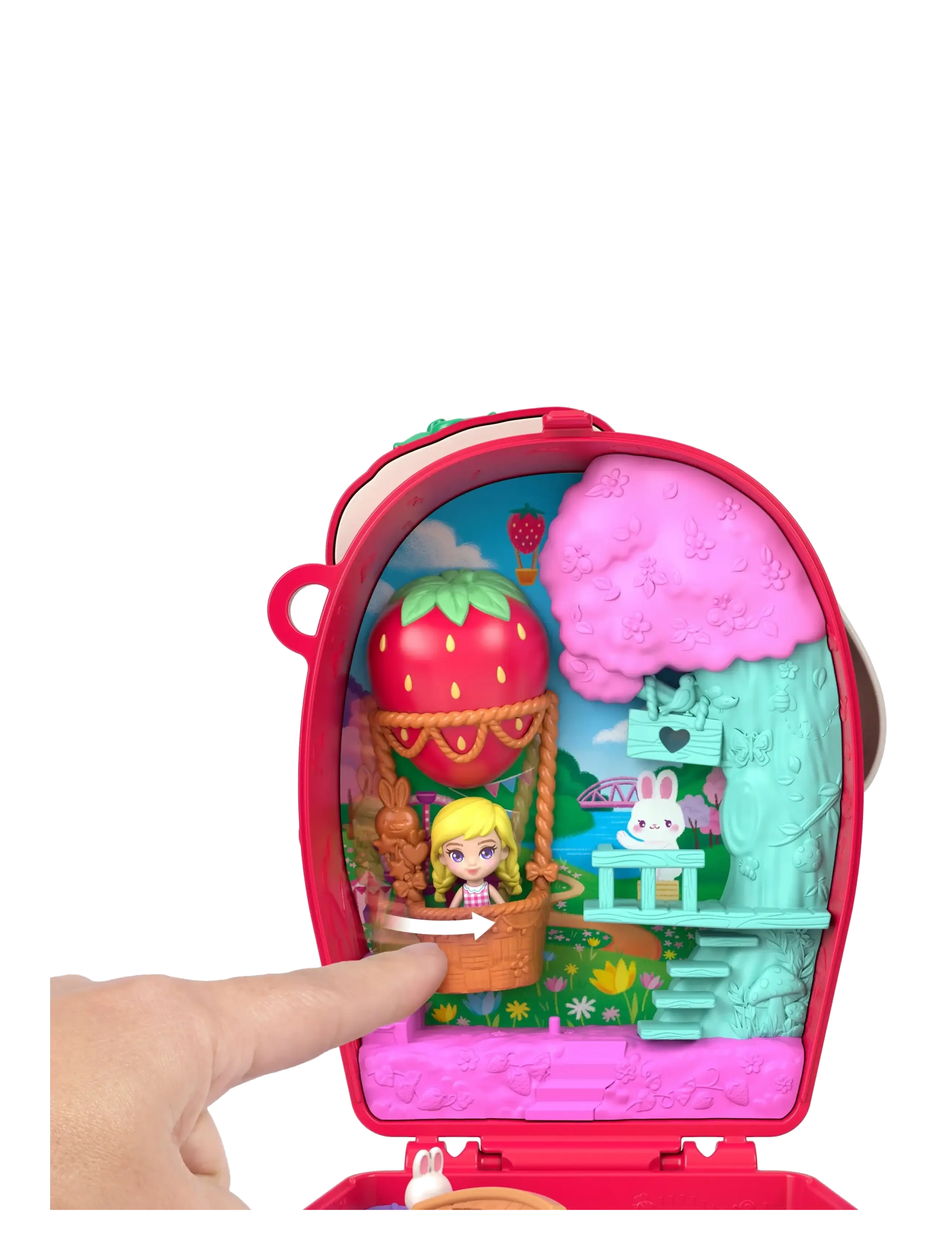 Polly Pocket - Polly Pocket   Strawberry Bunny Basket Compact - legesæt - multicolor - 4