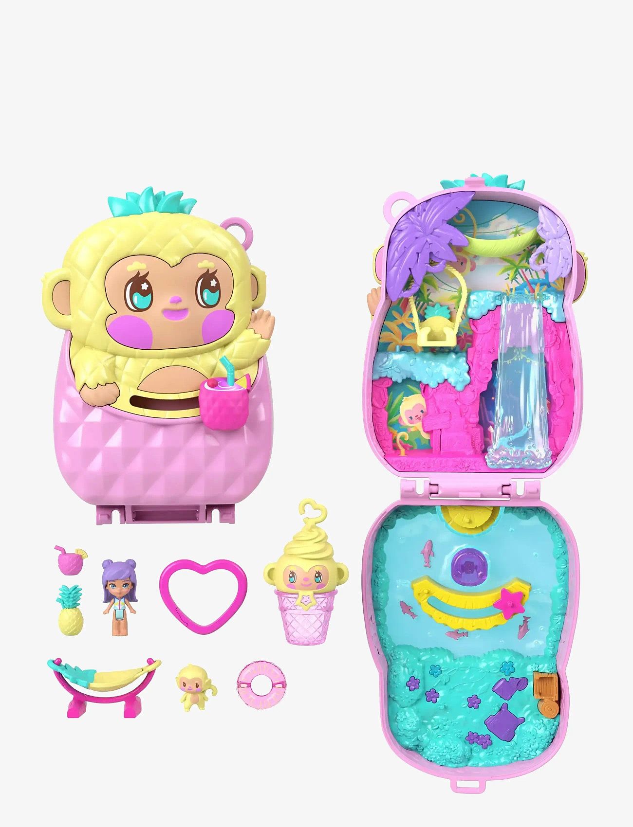 Polly Pocket - Polly Pocket   Pineapple Monkey Colada Compact - play sets - multicolor - 0