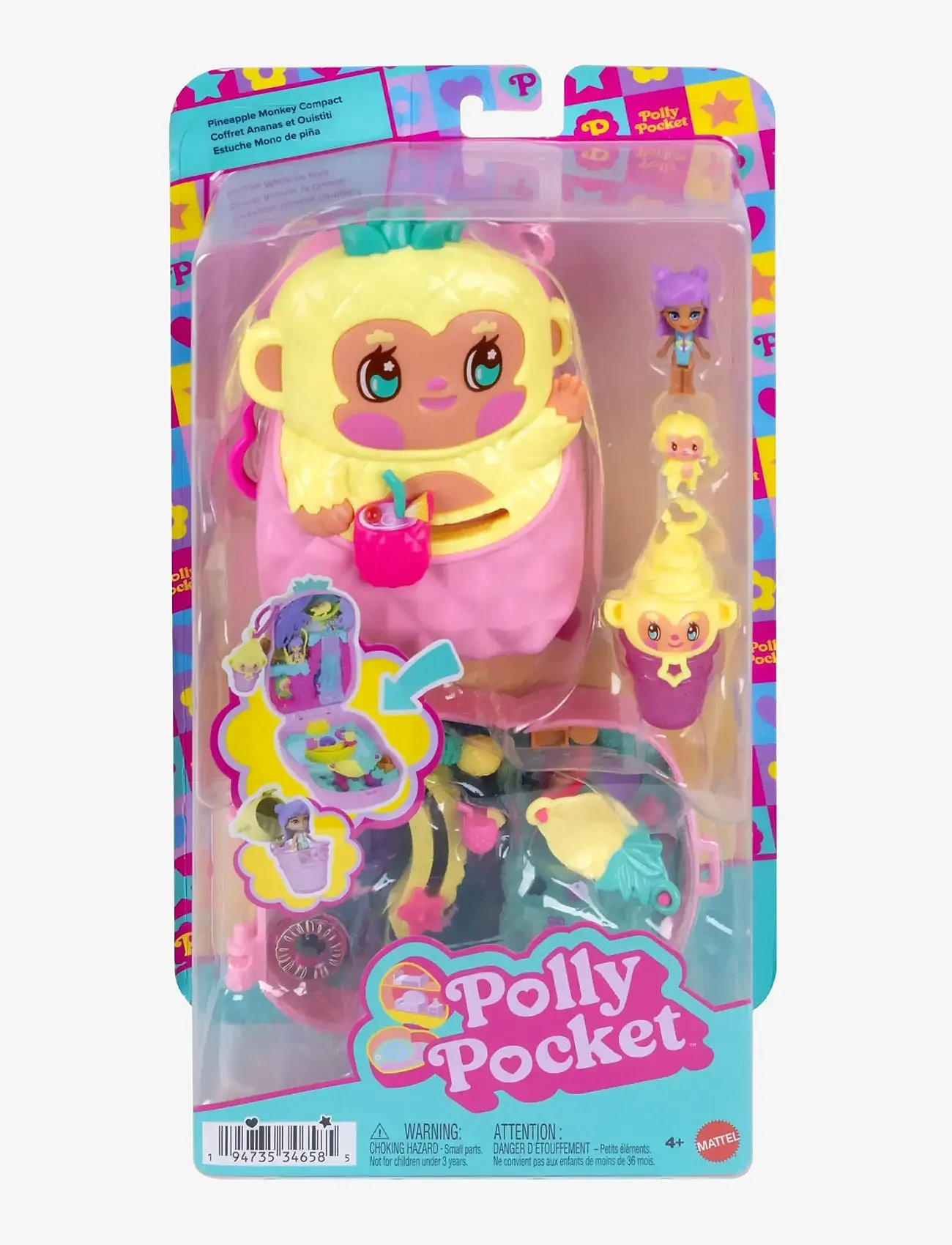 Polly Pocket - Polly Pocket   Pineapple Monkey Colada Compact - play sets - multicolor - 5