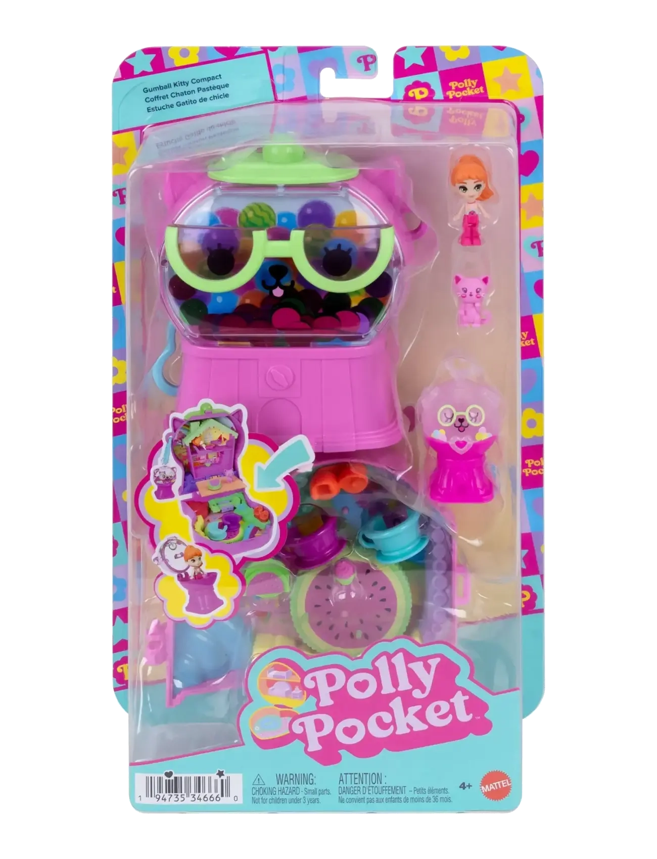 Polly Pocket - Polly Pocket   Watermelon Gumball Kitty Compact - ensembles de jeux - multicolor - 5