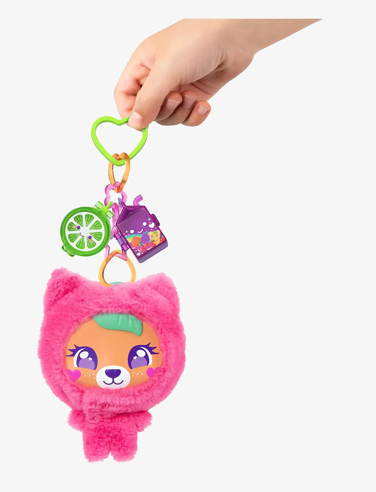 Polly Pocket - Plushie Bear Compact, Doll & Keychain Playset with Pets, Fruit Themed Accessories - play sets - multicolor - 1