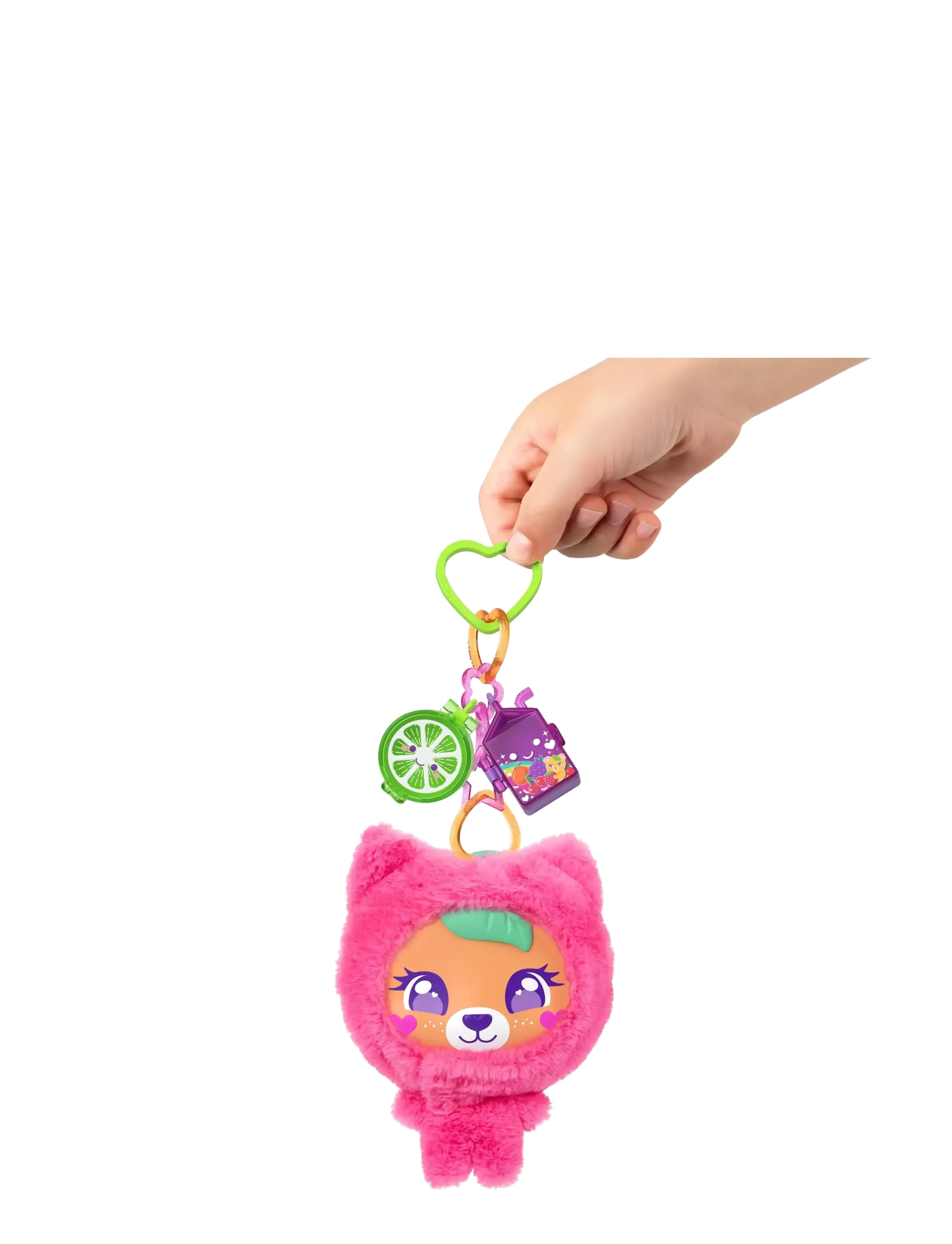 Polly Pocket - Plushie Bear Compact, Doll & Keychain Playset with Pets, Fruit Themed Accessories - leksakssets & figurer - multicolor - 1
