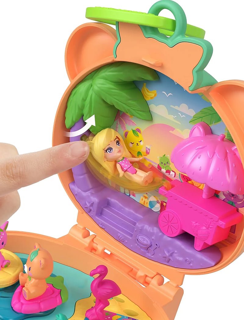 Polly Pocket - Plushie Bear Compact, Doll & Keychain Playset with Pets, Fruit Themed Accessories - mängukomplektid - multicolor - 4