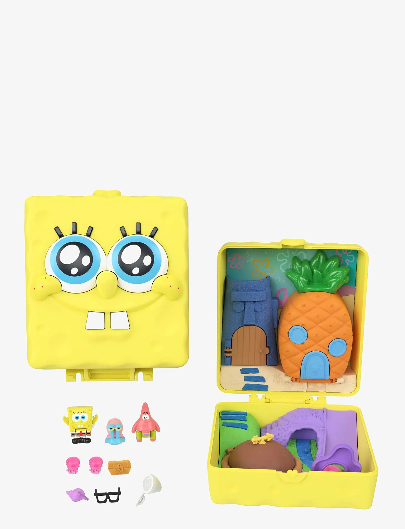 Polly Pocket - Micro Dolls and Playset, SpongeBob Partnership Compact with Patrick Doll, 7 Accessories - legesæt - multicolor - 0