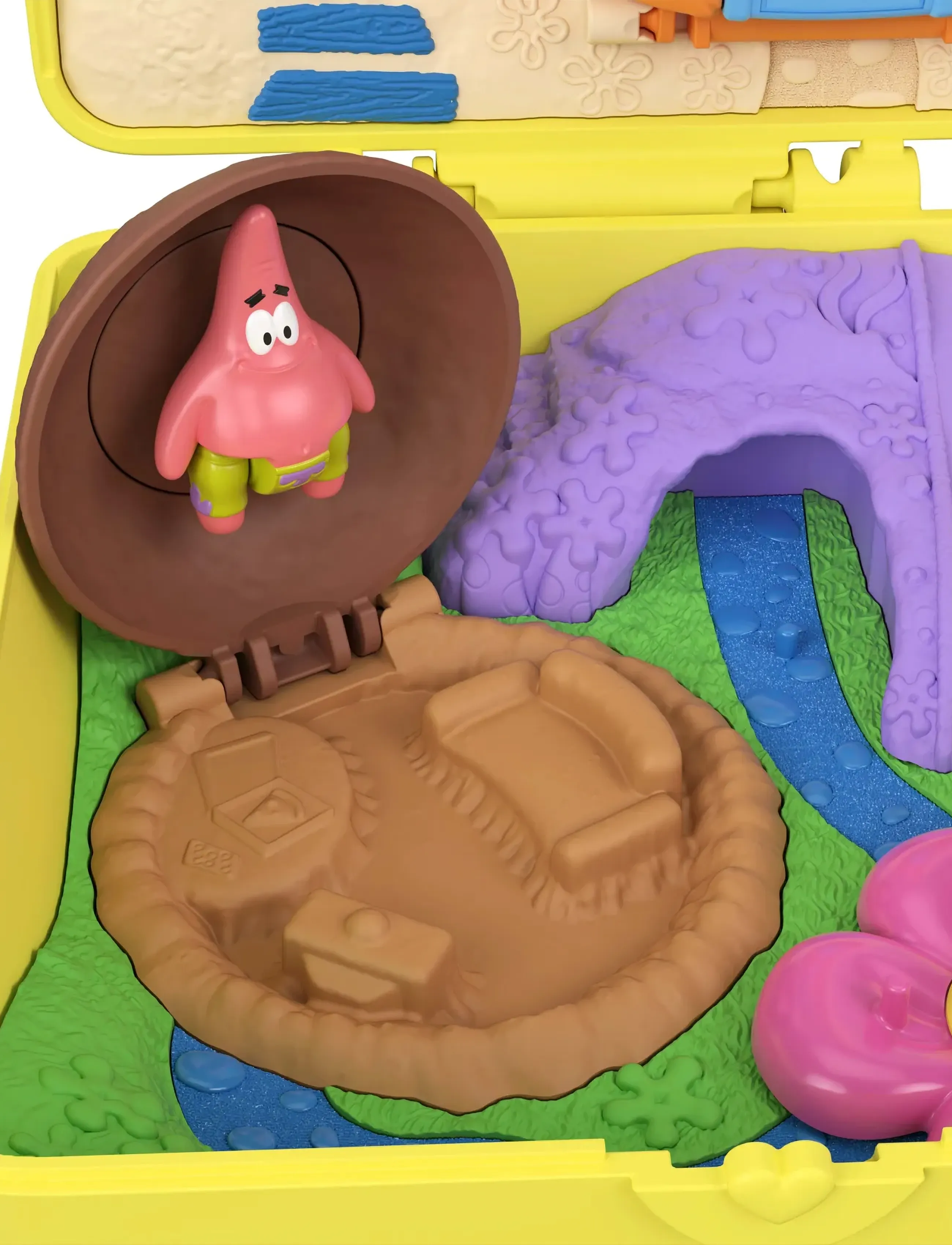 Polly Pocket - Micro Dolls and Playset, SpongeBob Partnership Compact with Patrick Doll, 7 Accessories - spēļu komplekti - multicolor - 3