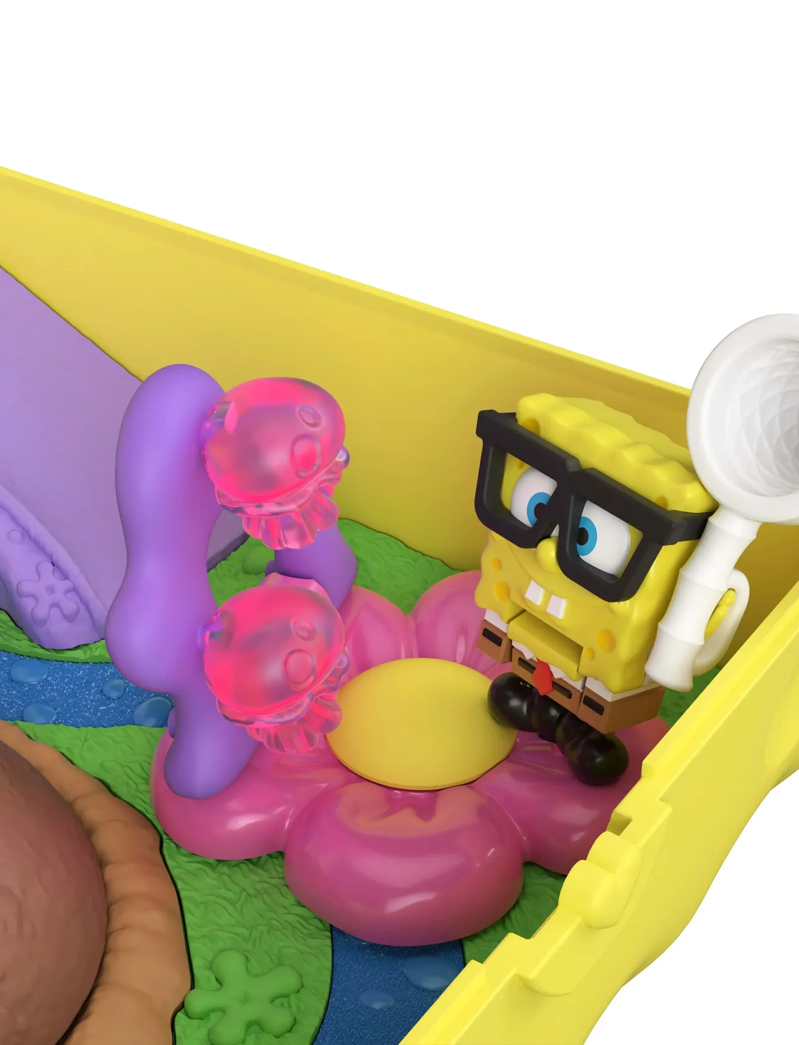 Polly Pocket - Micro Dolls and Playset, SpongeBob Partnership Compact with Patrick Doll, 7 Accessories - spēļu komplekti - multicolor - 4