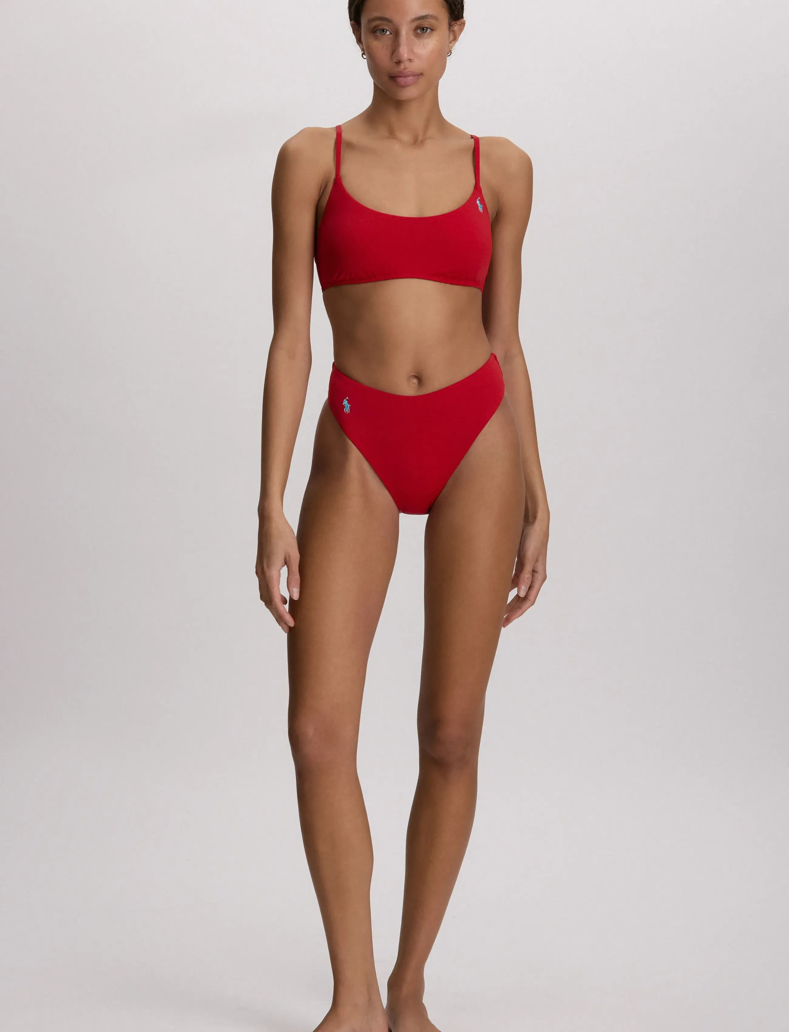 Polo By Ralph Lauren Swimwear Prl Modern High Leg Pant, Kvinder, Højbenede Bikinibukser, Rød, Str: L