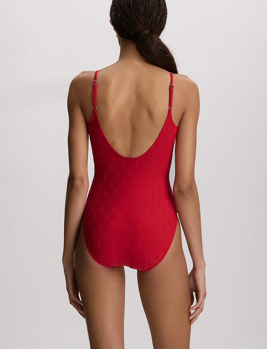 Polo By Ralph Lauren Swimwear - PRL Logo jacquard Kennedy swimsuit - baddräkter - cruise red - 4