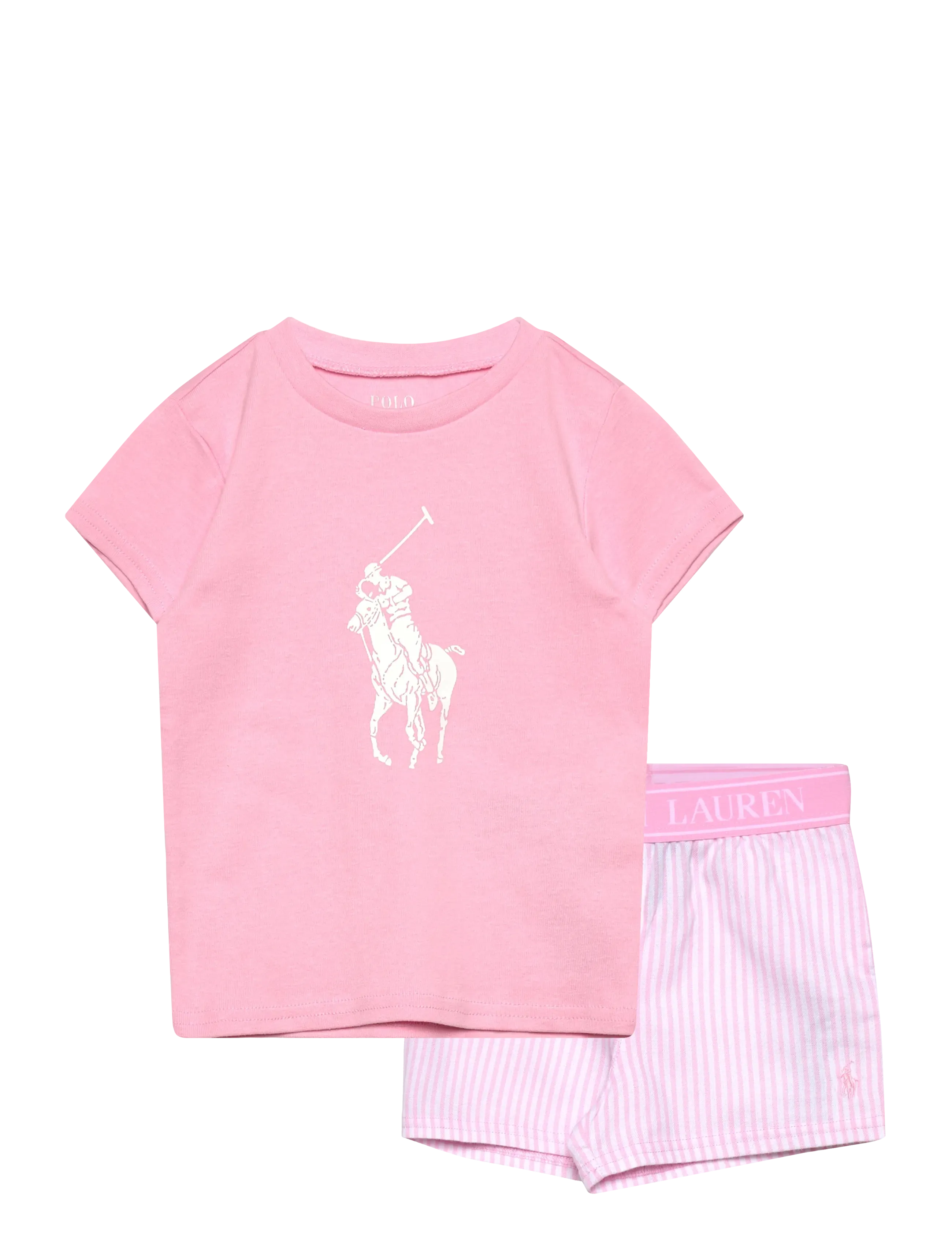 S5-SLEEPWEAR SHORT SET - WHITE / CARMEL PINK