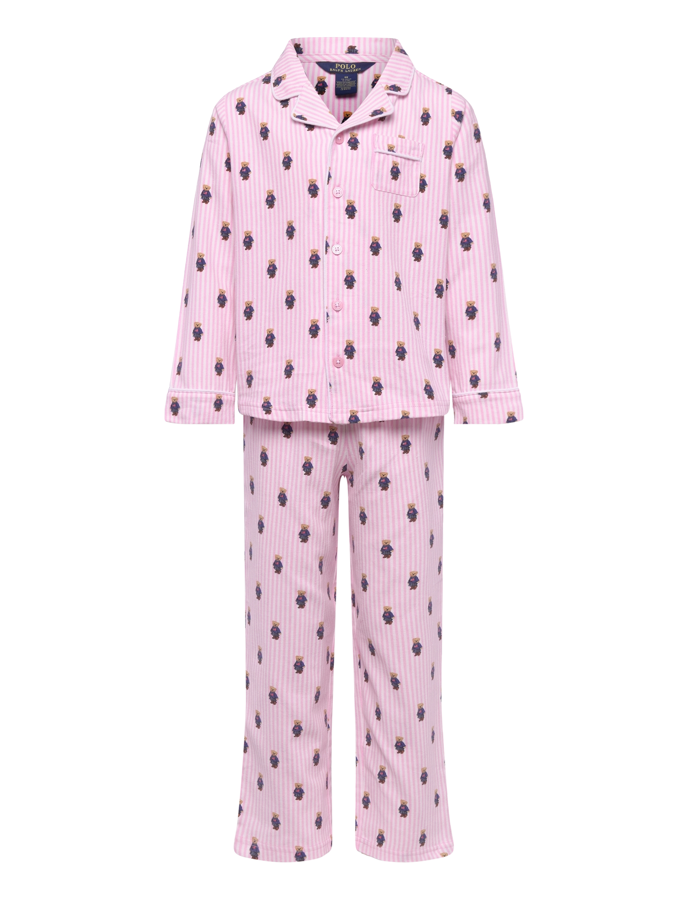 Ralph Lauren Kids S6-SLEEPWEAR PANT SET - Pyjamas - WHITE / CARMEL PINK / pink/rose