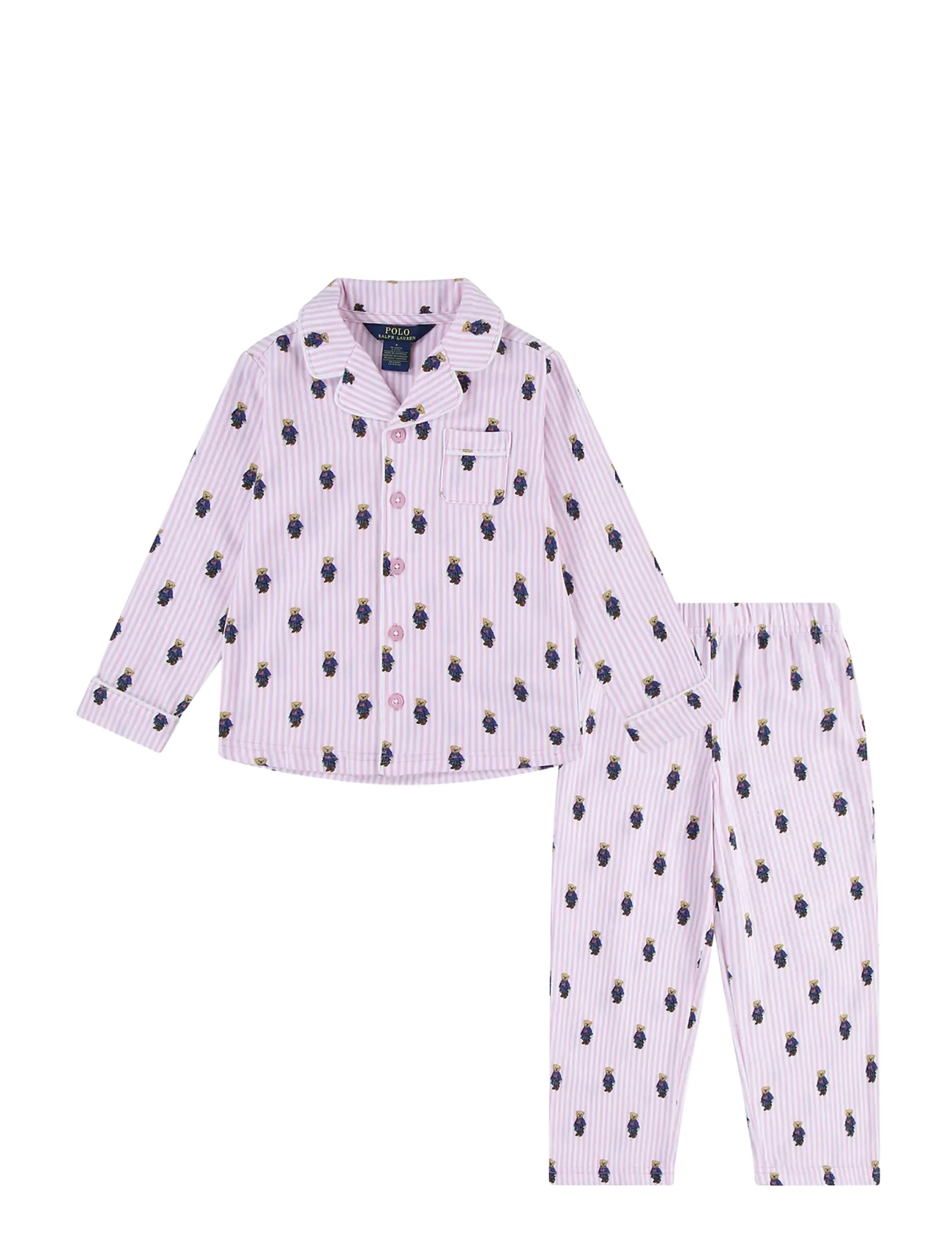 Ralph Lauren Kids S6-SLEEPWEAR PANT SET - Nachtwäsche - WHITE / CARMEL PINK / pink/rose