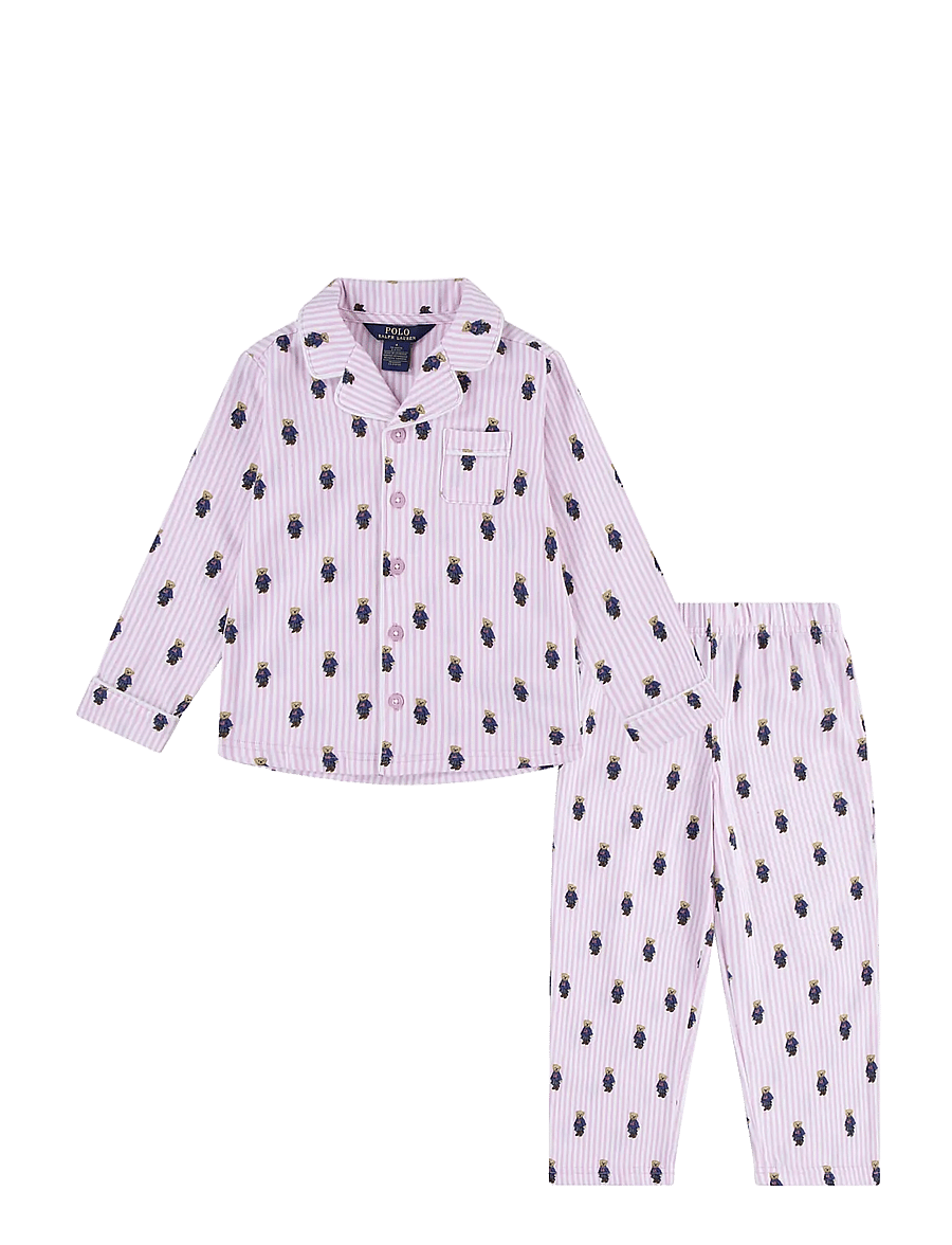 Ralph Lauren Kids - S6-SLEEPWEAR PANT SET - pyjama-sets - white / carmel pink - 0