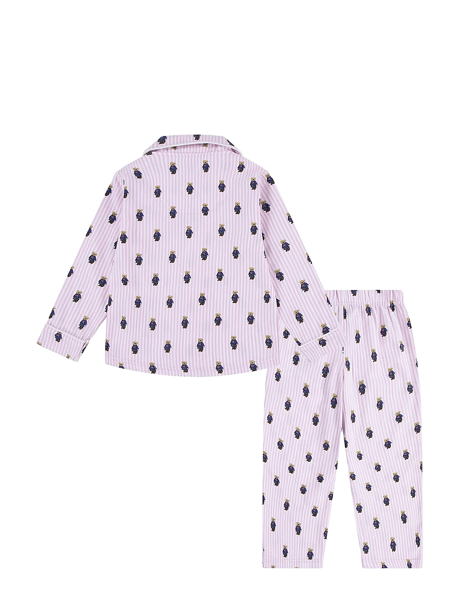 Ralph Lauren Kids - S6-SLEEPWEAR PANT SET - pyjama-sets - white / carmel pink - 1