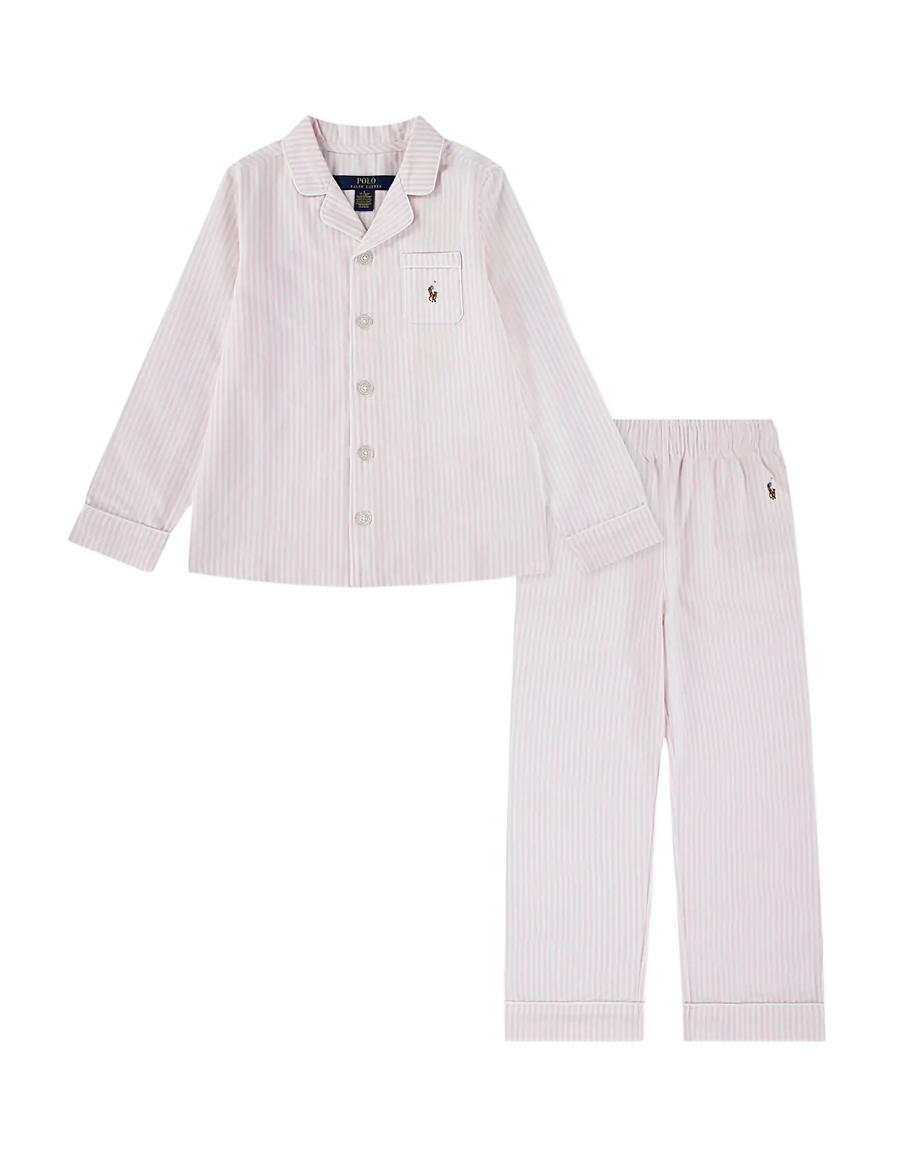 Ralph Lauren Kids S6-SLEEPWEAR PANT SET - Nachtwäsche - BATH PINK/WHITE STRIPED OXFORD / pink/rose