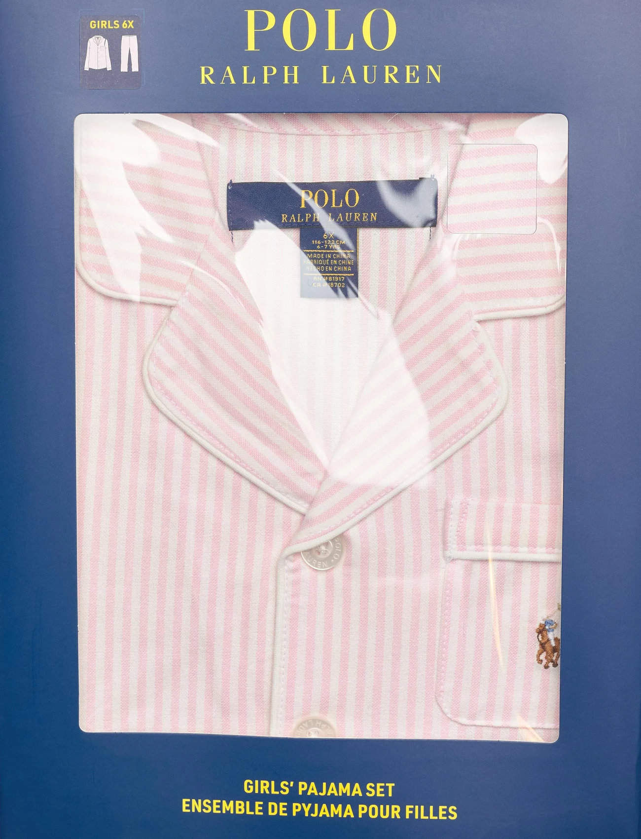 Ralph Lauren Kids - S6-SLEEPWEAR PANT SET - pyjamassæt - bath pink/white striped oxford - 4
