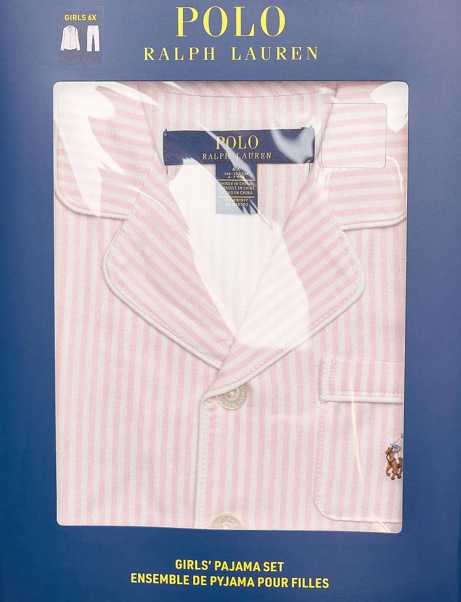 Ralph Lauren Kids - S6-SLEEPWEAR PANT SET - pyjama-sets - bath pink/white striped oxford - 4