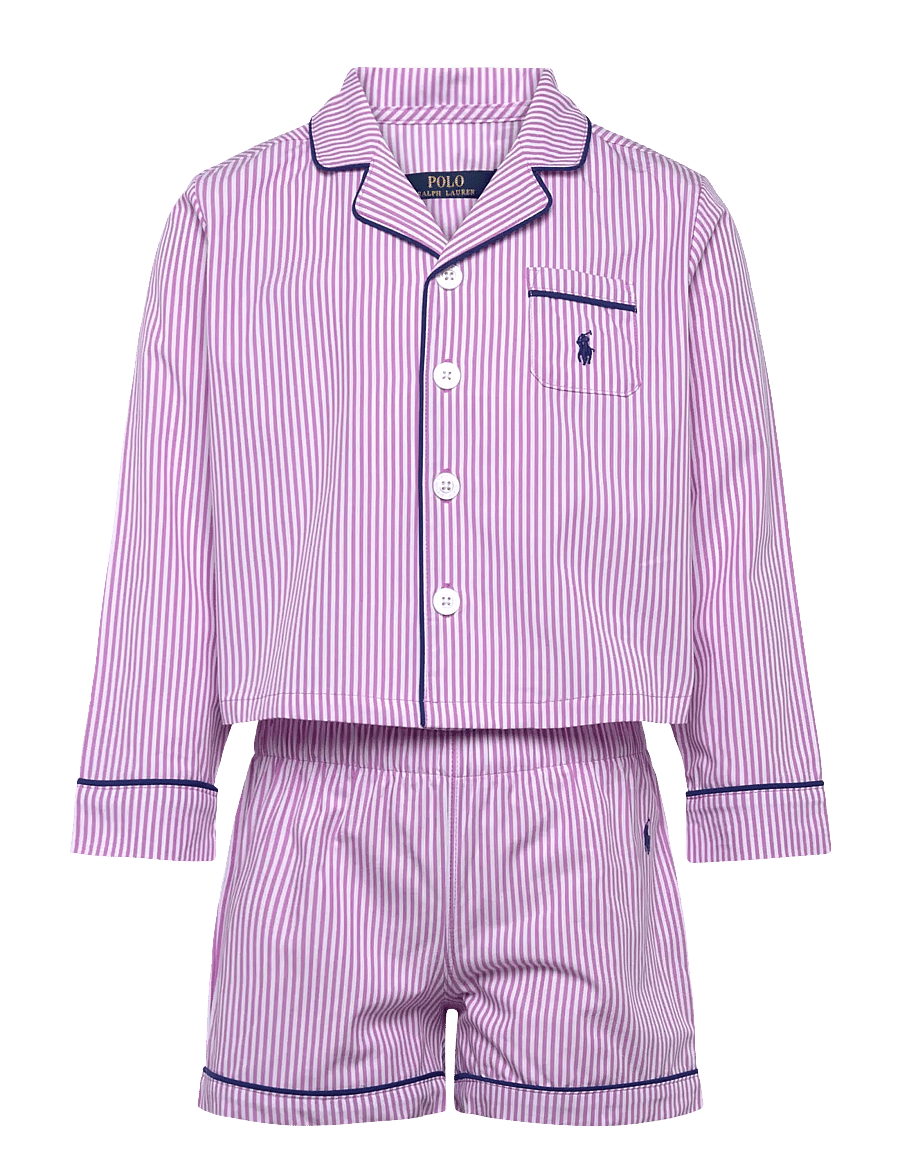 Ralph Lauren Kids - RLG WOVEN L/S & SHORT SET - pyjamassæt - polo violet - 0