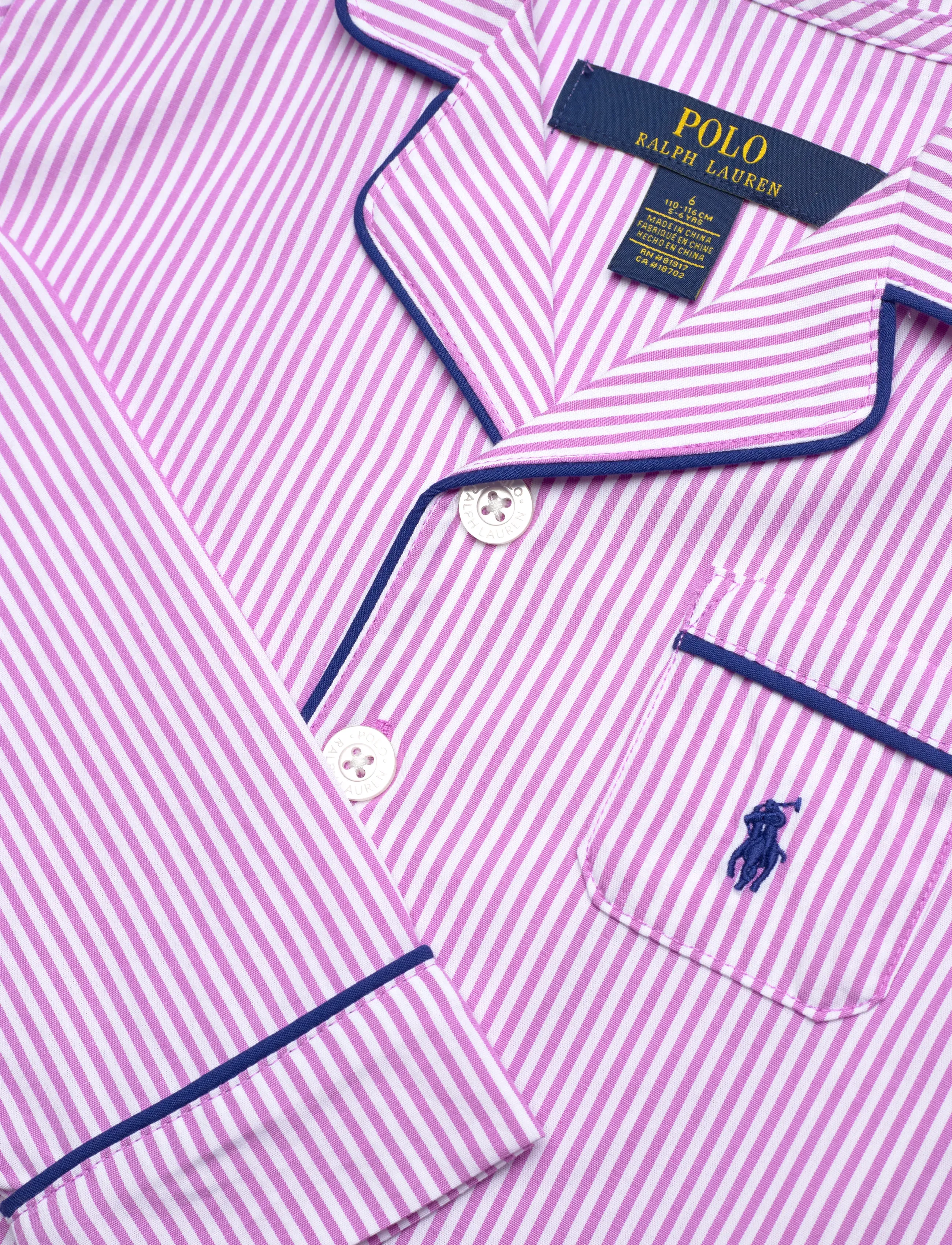 Ralph Lauren Kids - RLG WOVEN L/S & SHORT SET - pyjamasets - polo violet - 4