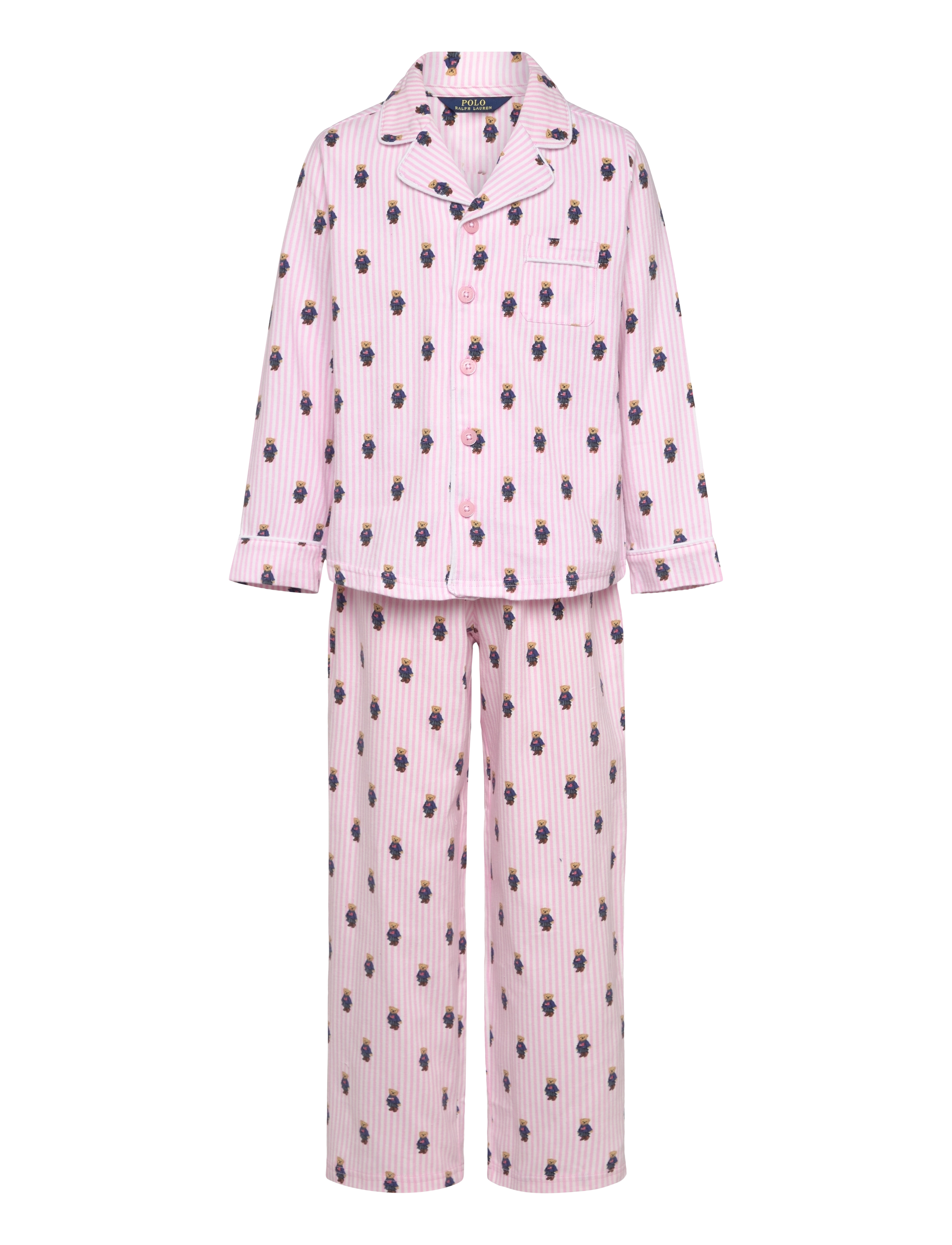 Ralph Lauren Kids S6-SLEEPWEAR PANT SET - Pyjamas - WHITE / CARMEL PINK / pink/rose