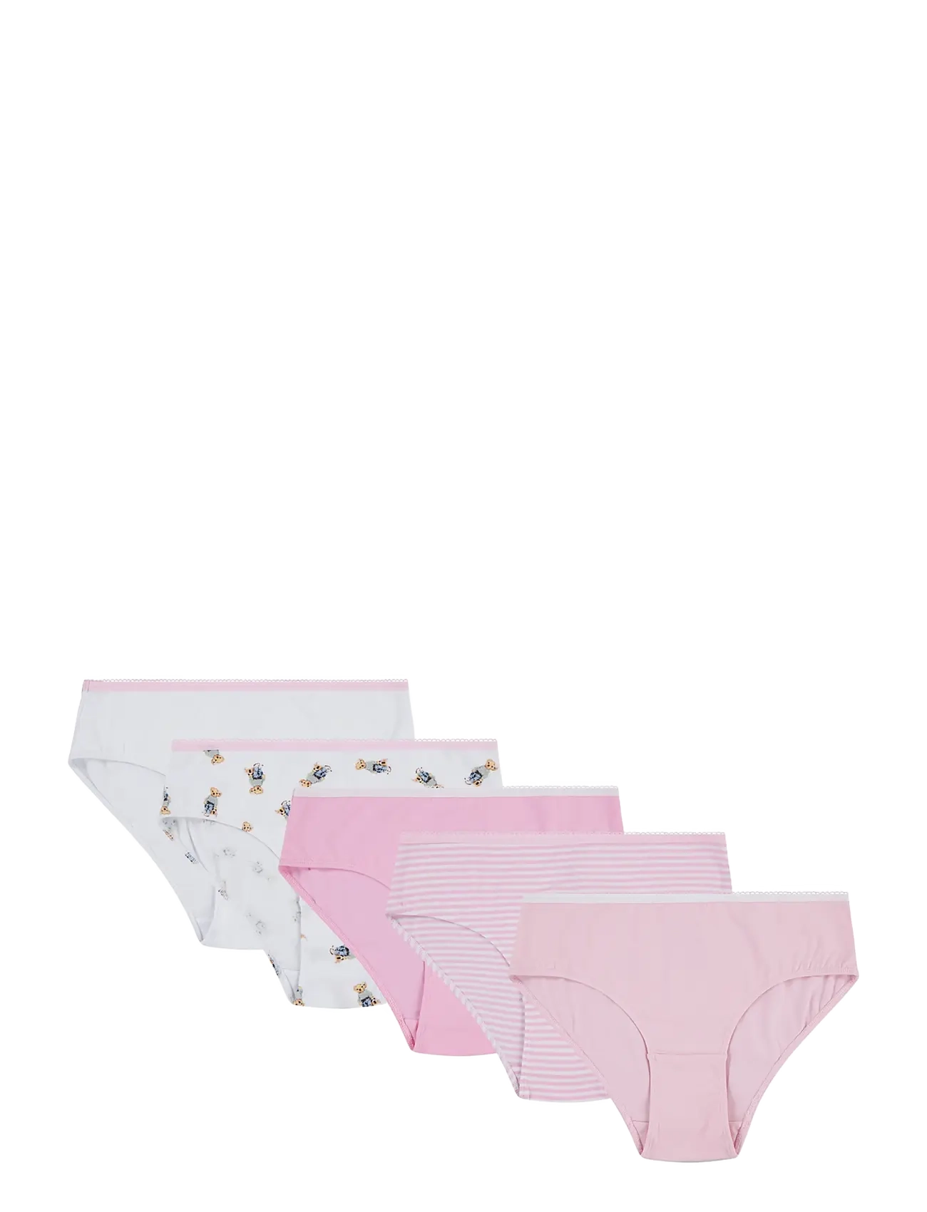 Ralph Lauren Kids 5B-5Pk Bikinis, Kinder, Kinder 5er-Pack Bikini Slips, Rosa, Gr.122/128