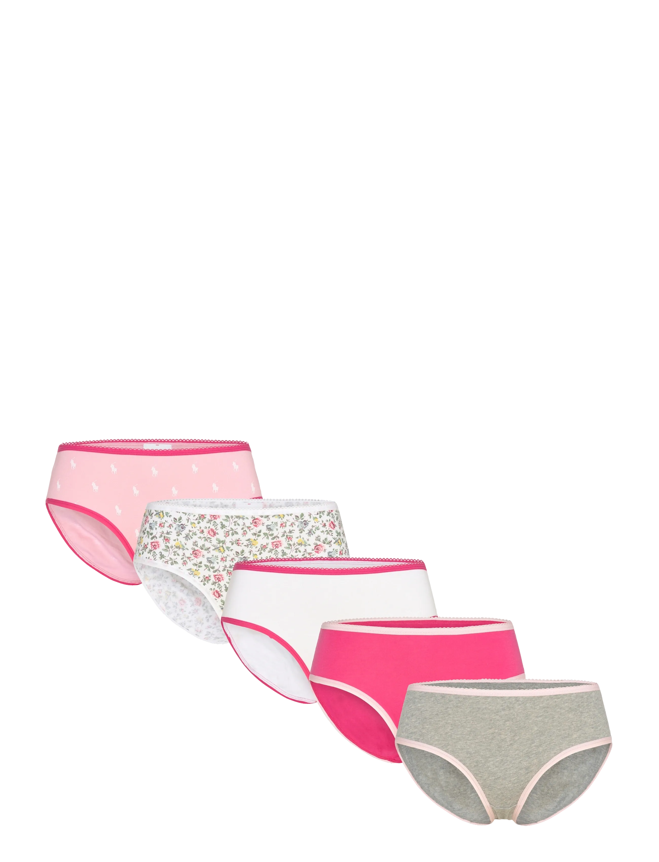 Ralph Lauren Kids 5B-5Pk Bikinis, 128, Underwear, Rosa - Panties, Kinder