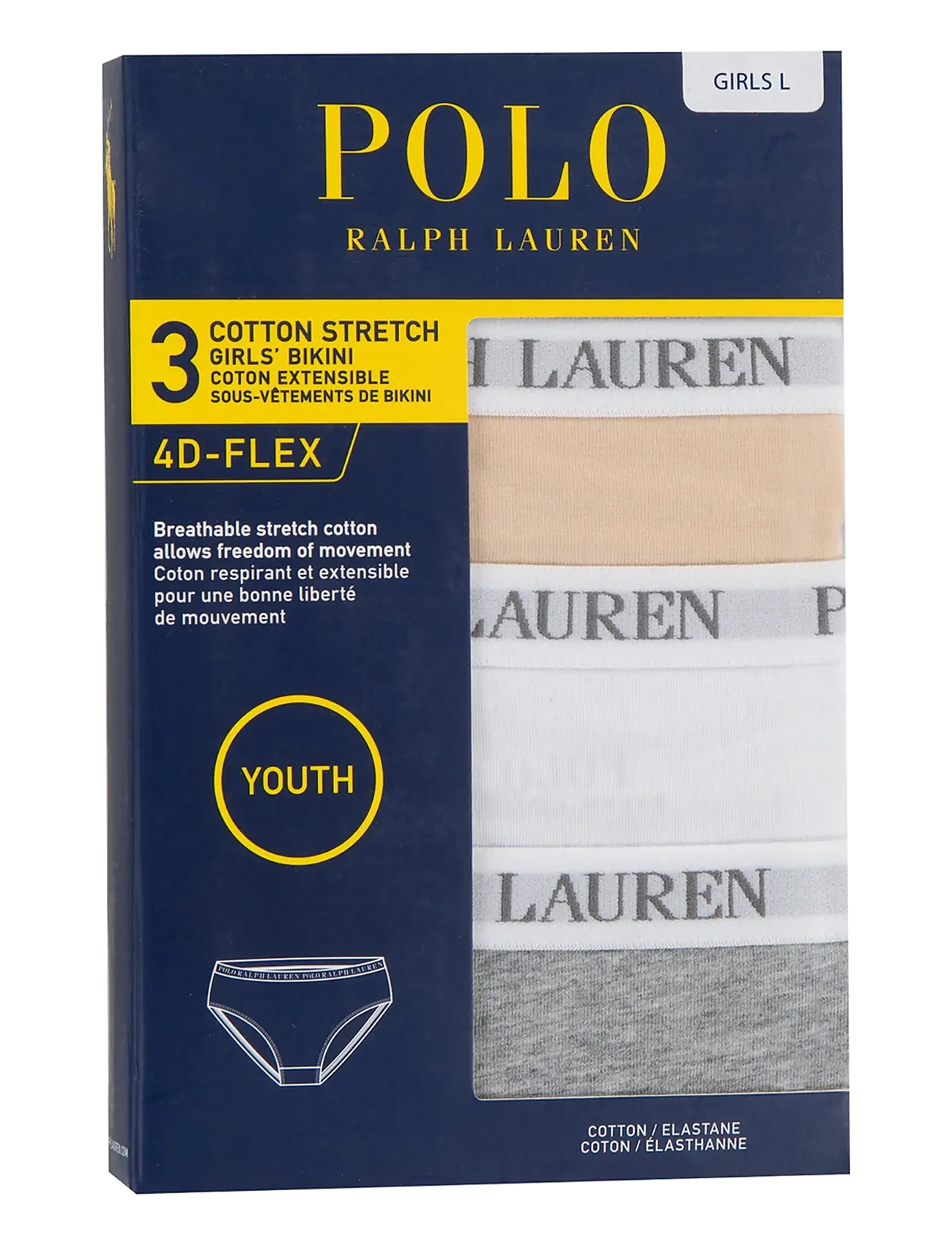 Ralph Lauren Kids - RLHG PRL SOLID 3PK BIKINI - panties - light cream - 2