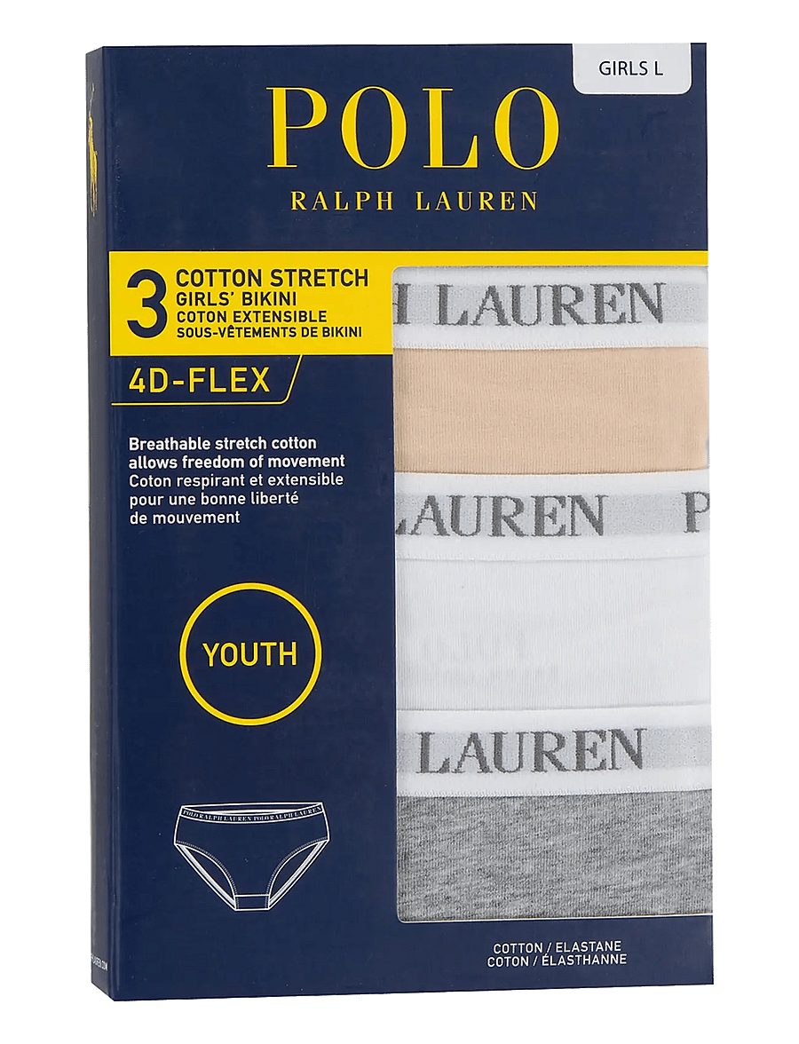 Ralph Lauren Kids - RLHG PRL SOLID 3PK BIKINI - panties - light cream - 2
