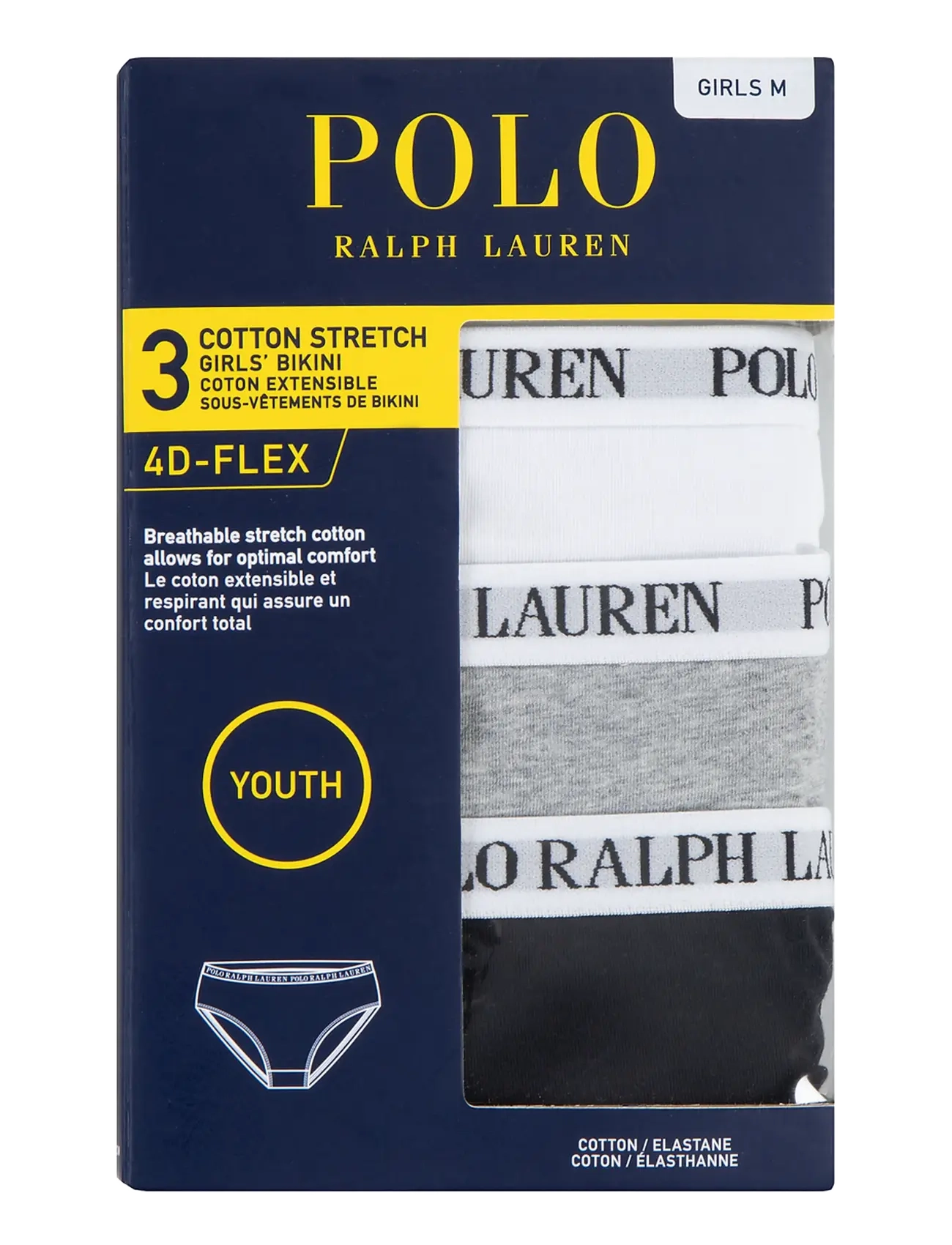 Ralph Lauren Kids - RLHG PRL SOLID 3PK BIKINI - panties - white/polo black - 2