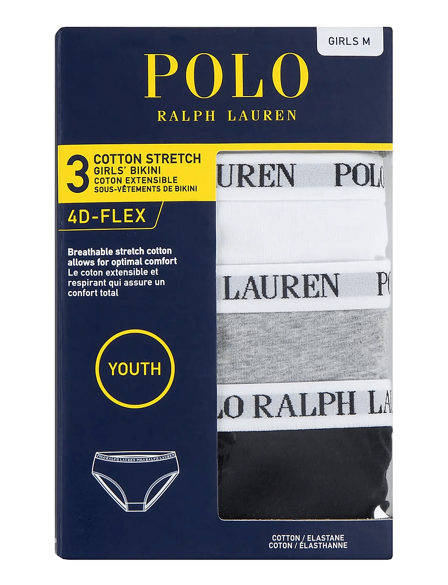 Ralph Lauren Kids - RLHG PRL SOLID 3PK BIKINI - panties - white/polo black - 2
