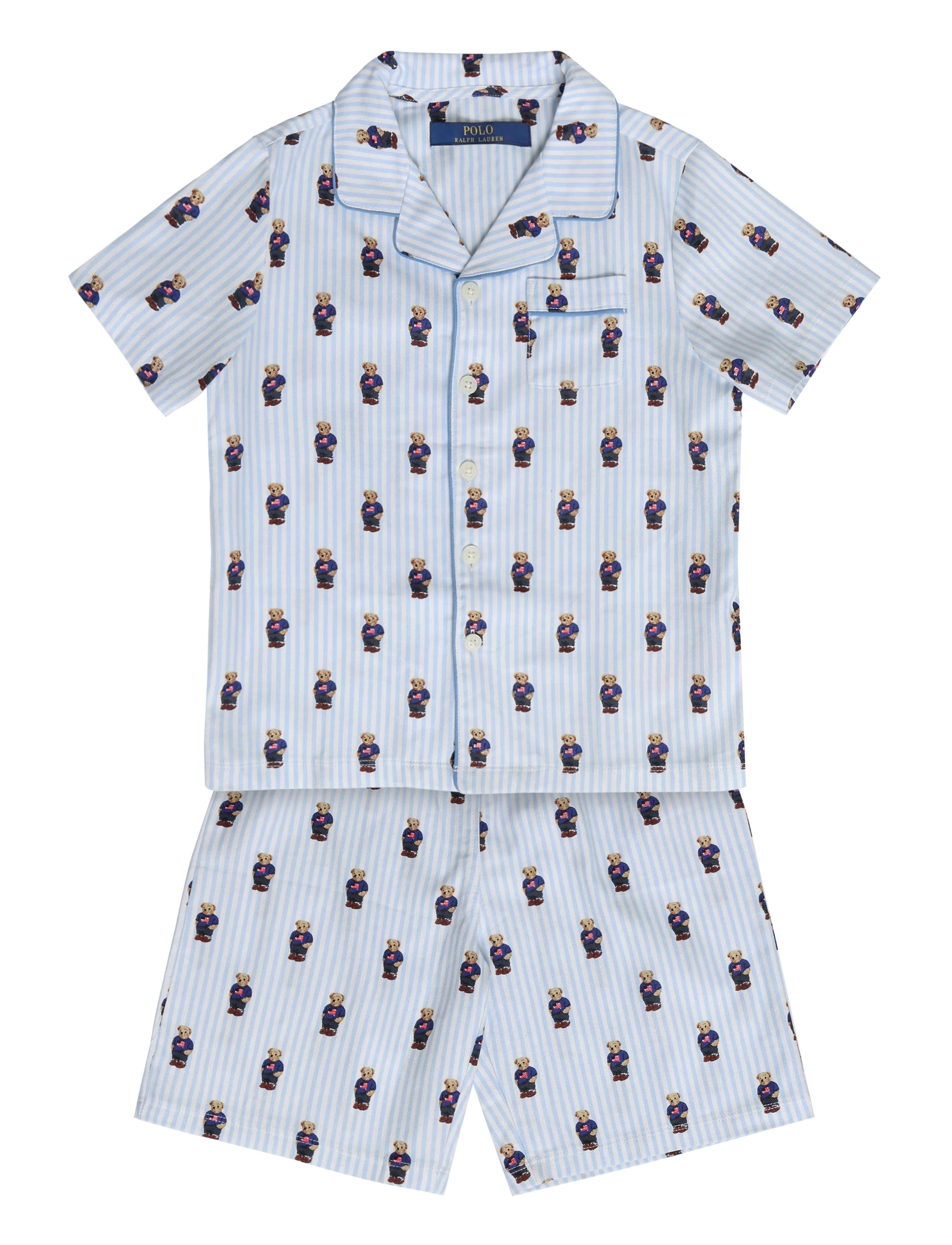 Ralph Lauren Kids S5-SLEEPWEAR SHORT SET - Uus - WHITE / ELITE BLUE / blue