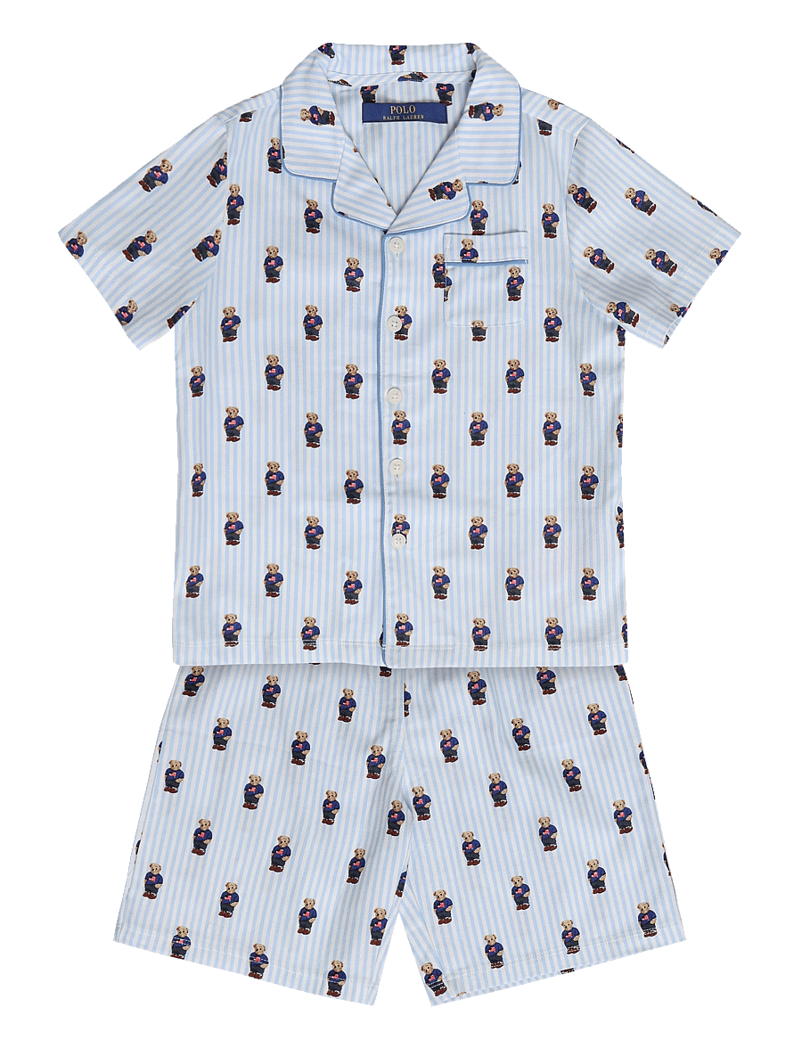 Ralph Lauren Kids - S5-SLEEPWEAR SHORT SET - pyjama-sets - white / elite blue - 0