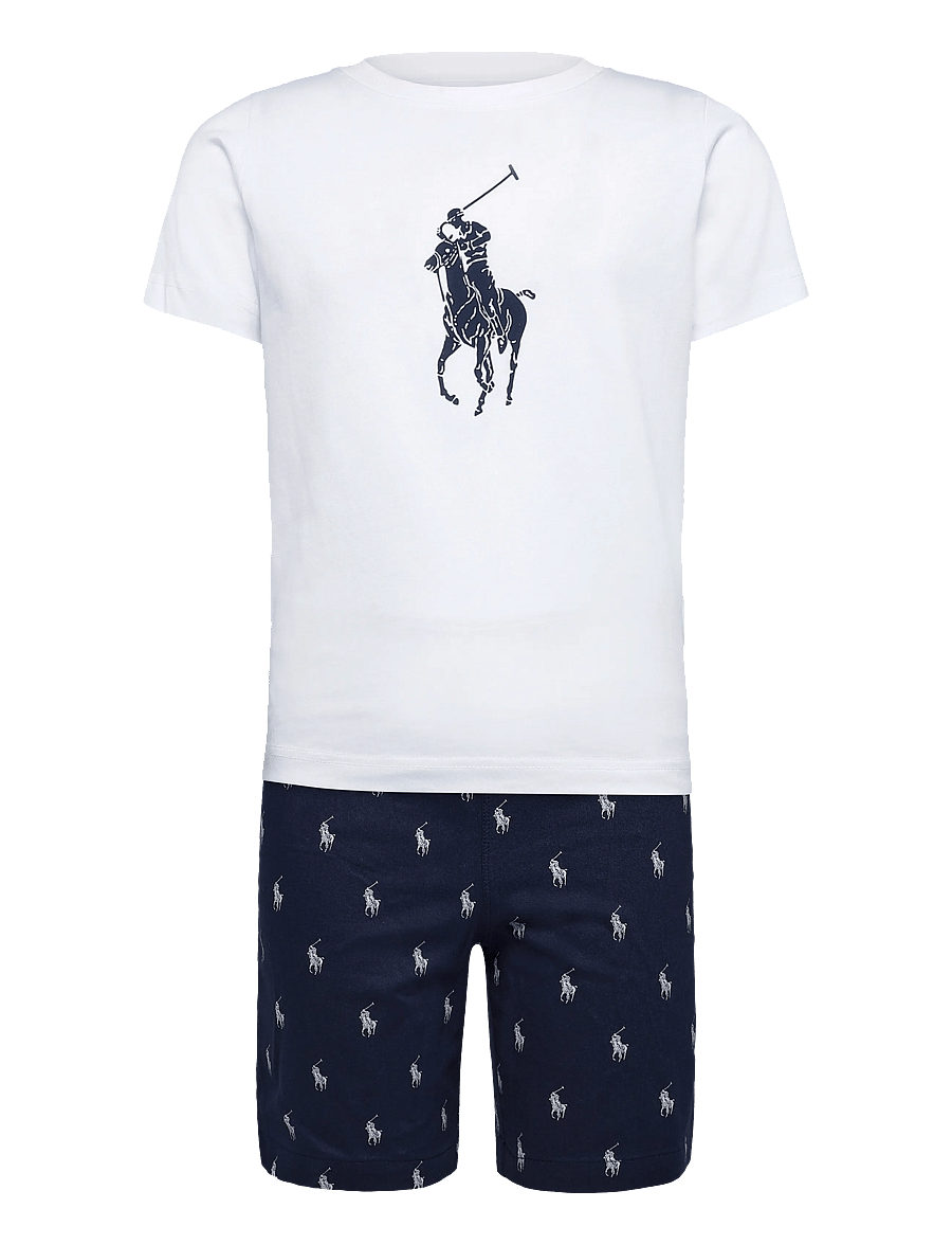 Ralph Lauren Kids - S5-SLEEPWEAR SHORT SET - pyjamassæt - blue - 0
