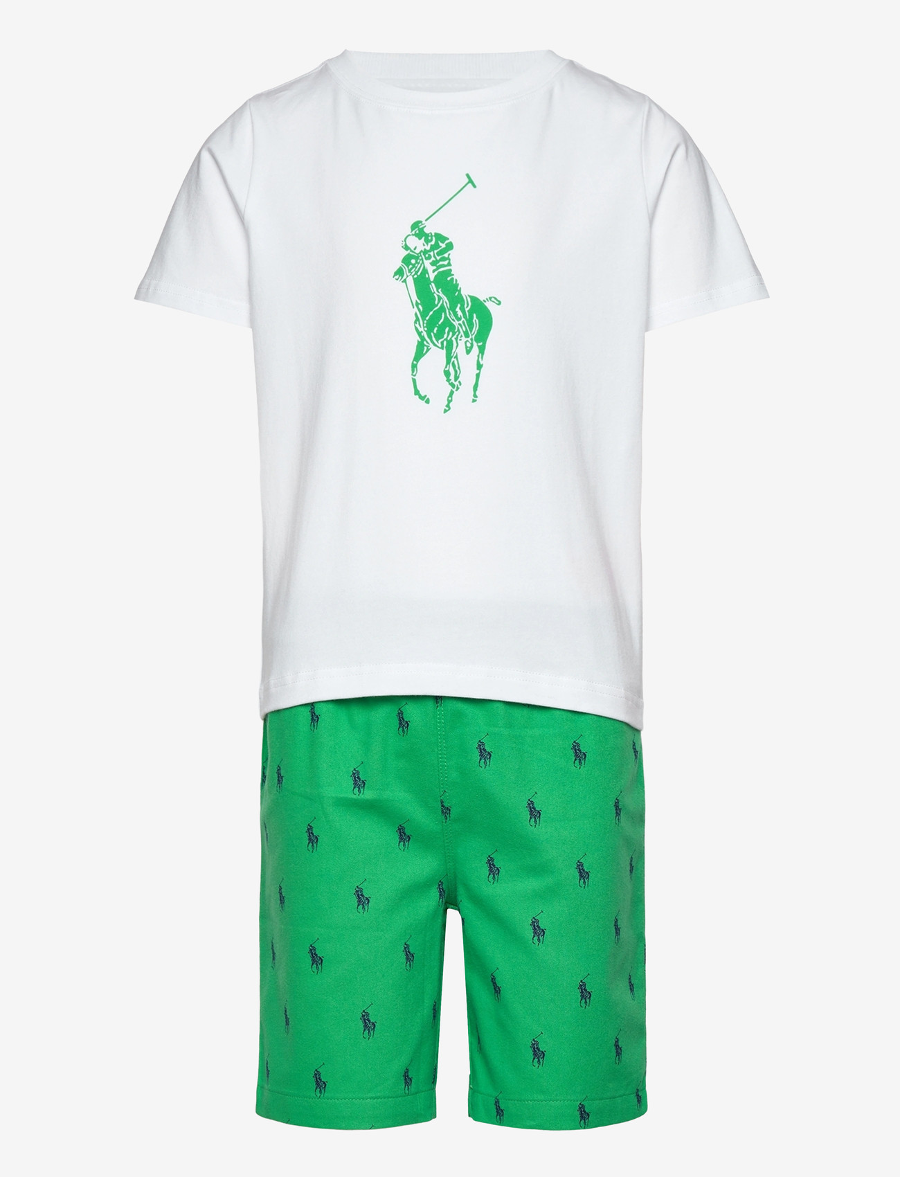 Ralph Lauren Kids - RLB SS TEE AND SHORT SET CTN - pyjamasset - polo vineyard green - 0