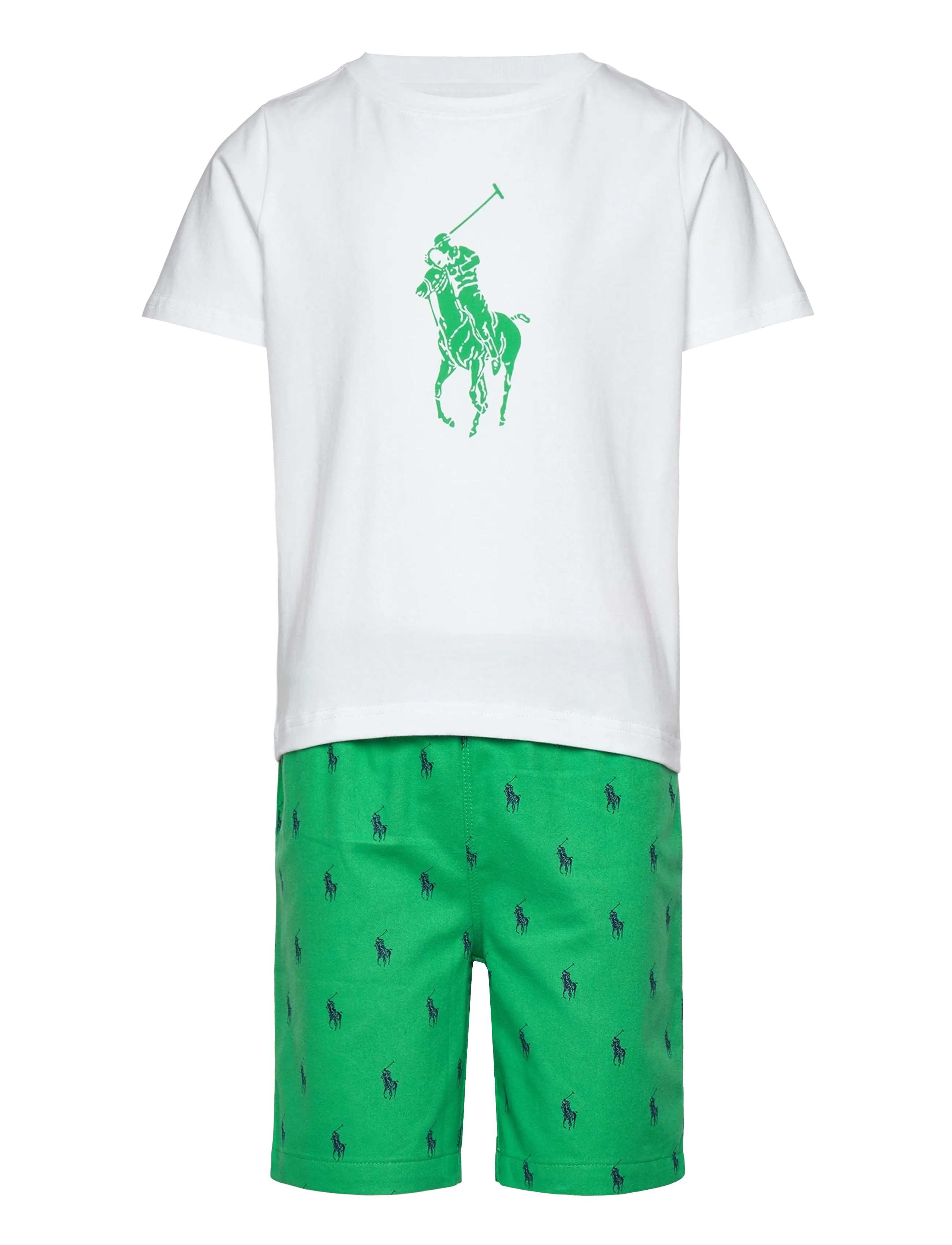 Ralph Lauren Kids RLB SS TEE AND SHORT SET CTN - Campaign - POLO VINEYARD GREEN / white