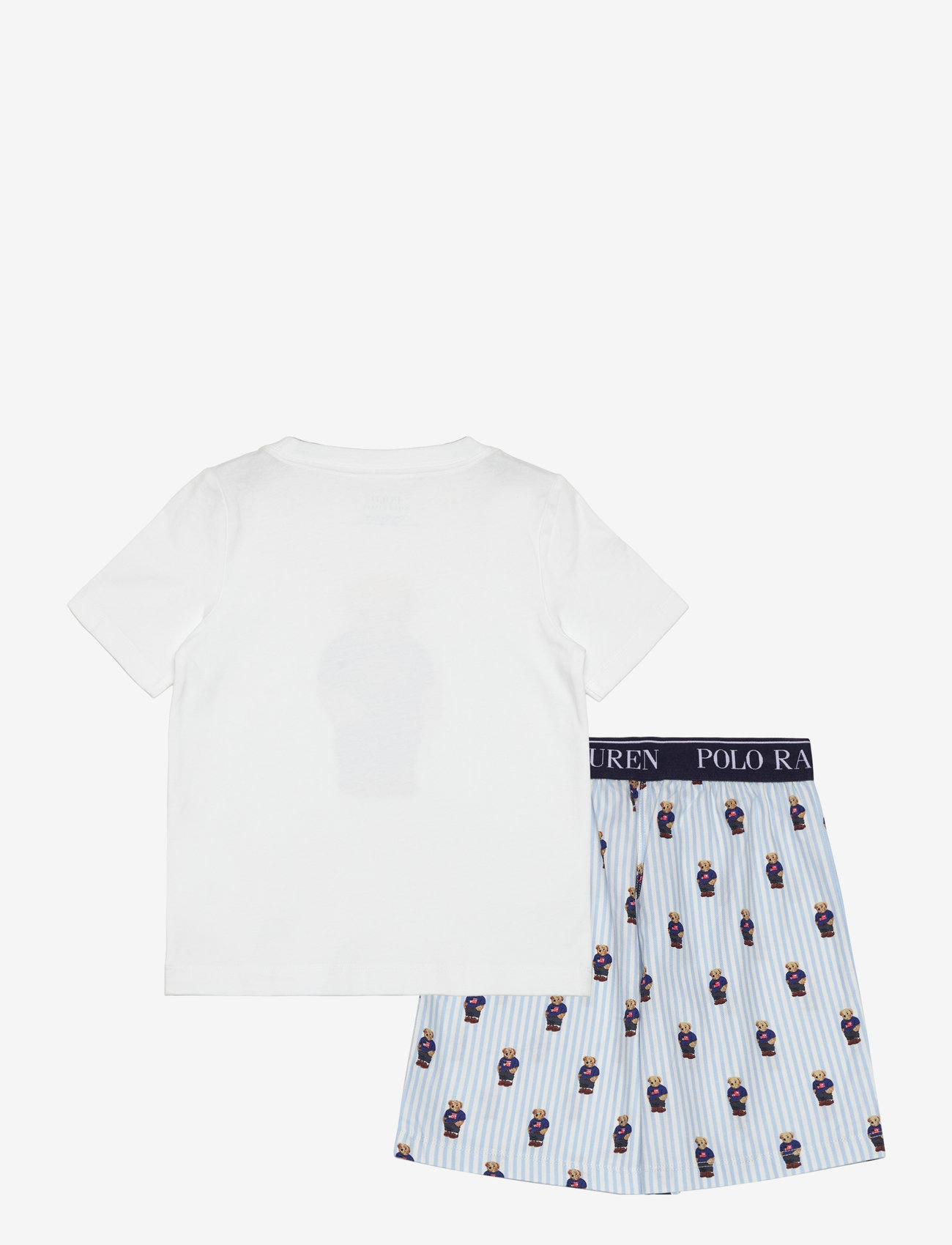 Ralph Lauren Kids - S5-SLEEPWEAR SHORT SET - lühikeste varrukatega t-särkide komplektid - white / elite blue - 1